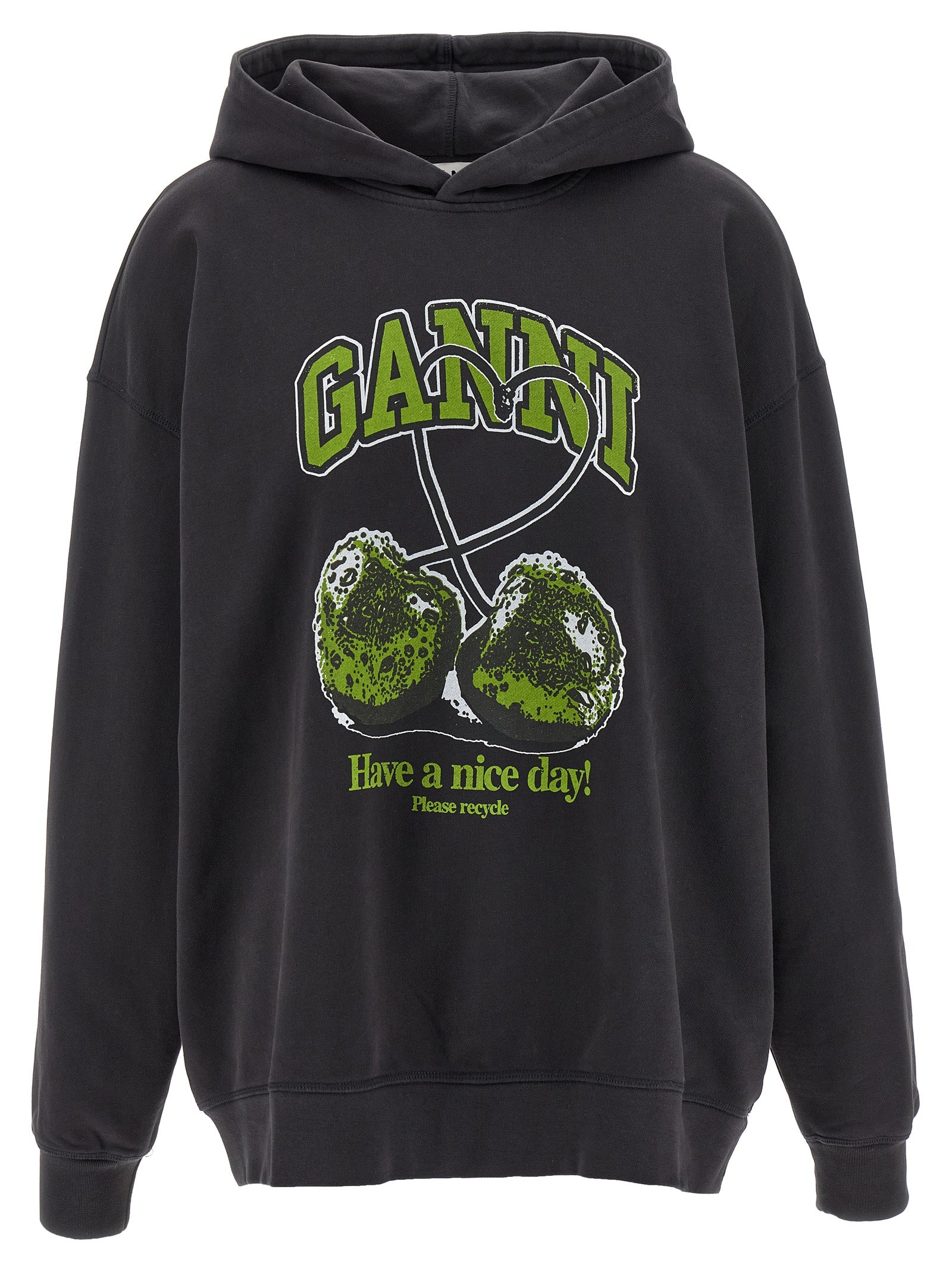 Ganni Grauer Bio-Baumwoll-Hoodie