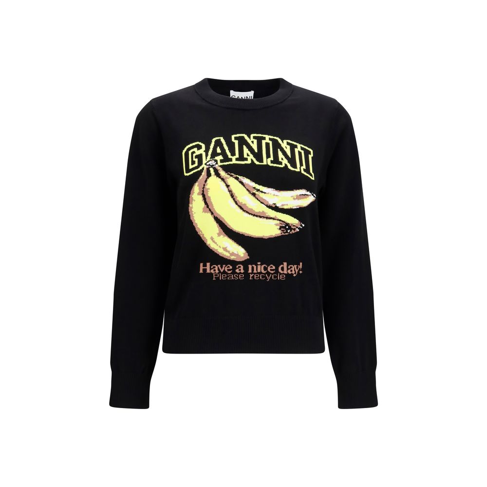 Ganni Schwarzer Baumwoll-Sweatshirt