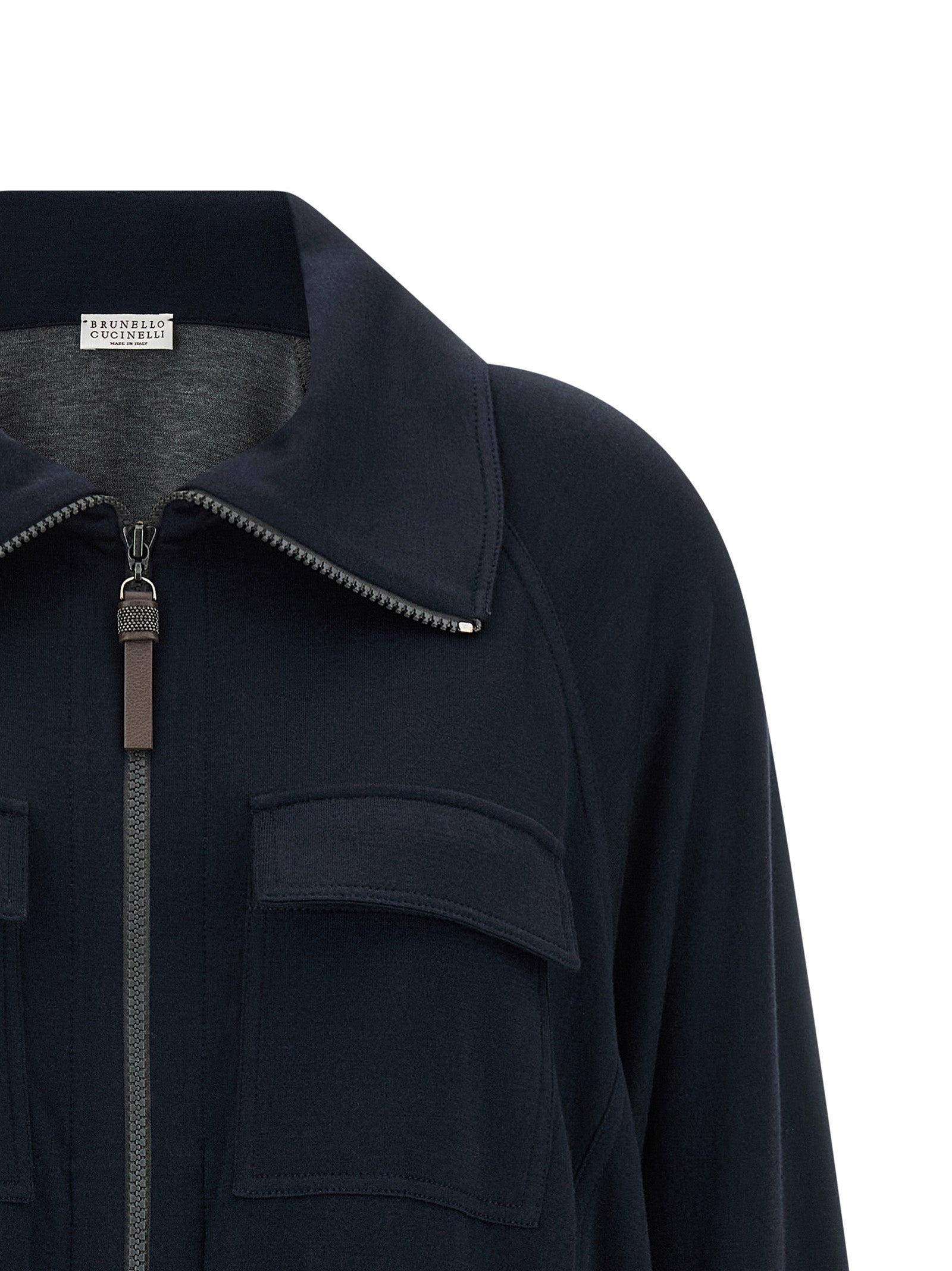 Brunello Cucinelli Blauer Baumwoll-Bomber