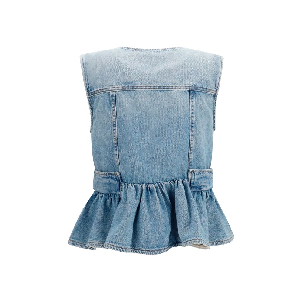 Ganni Blaue Jeansjacke aus Baumwolle