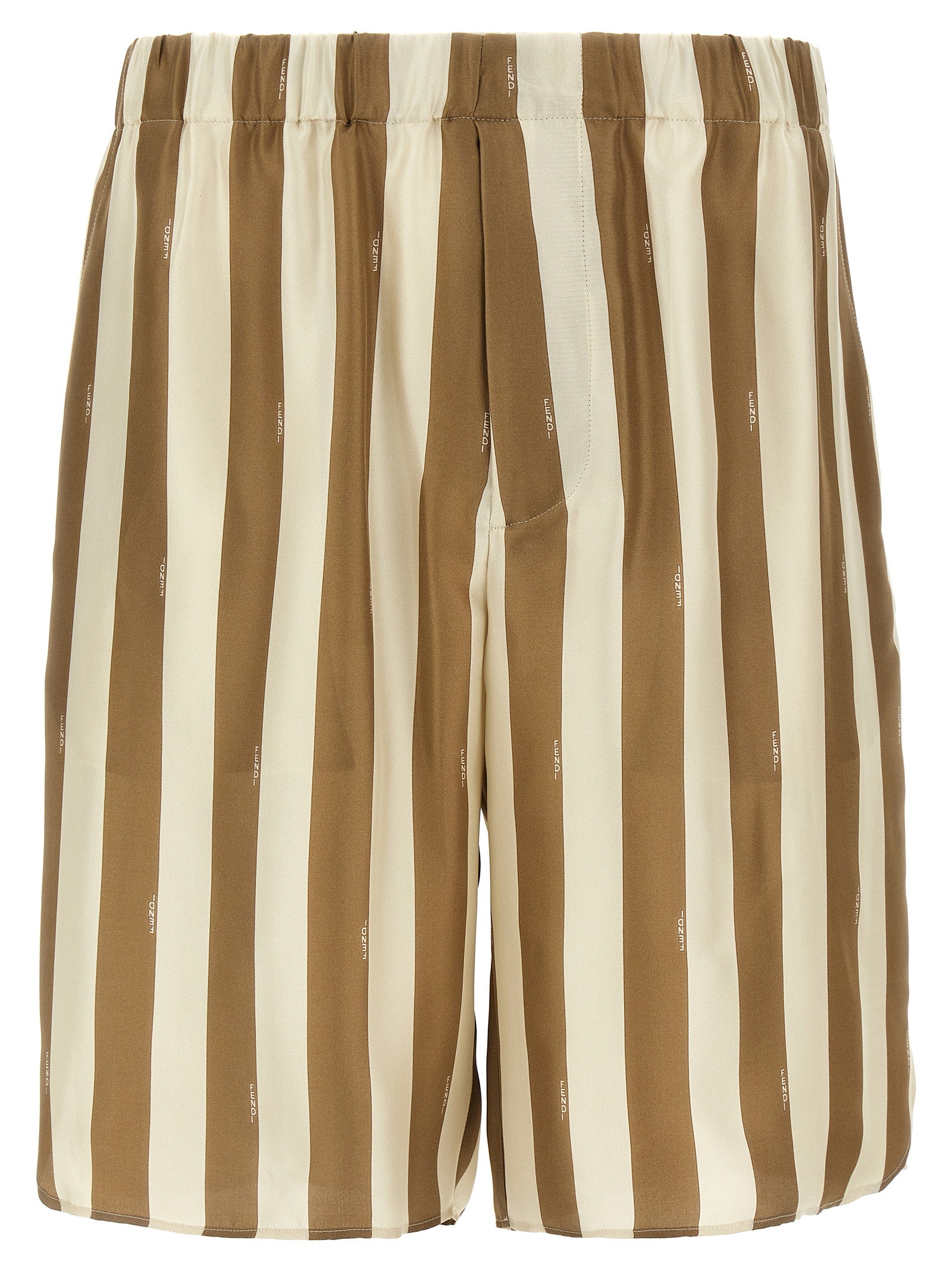 Fendi Beige Seiden-Bermuda-Shorts