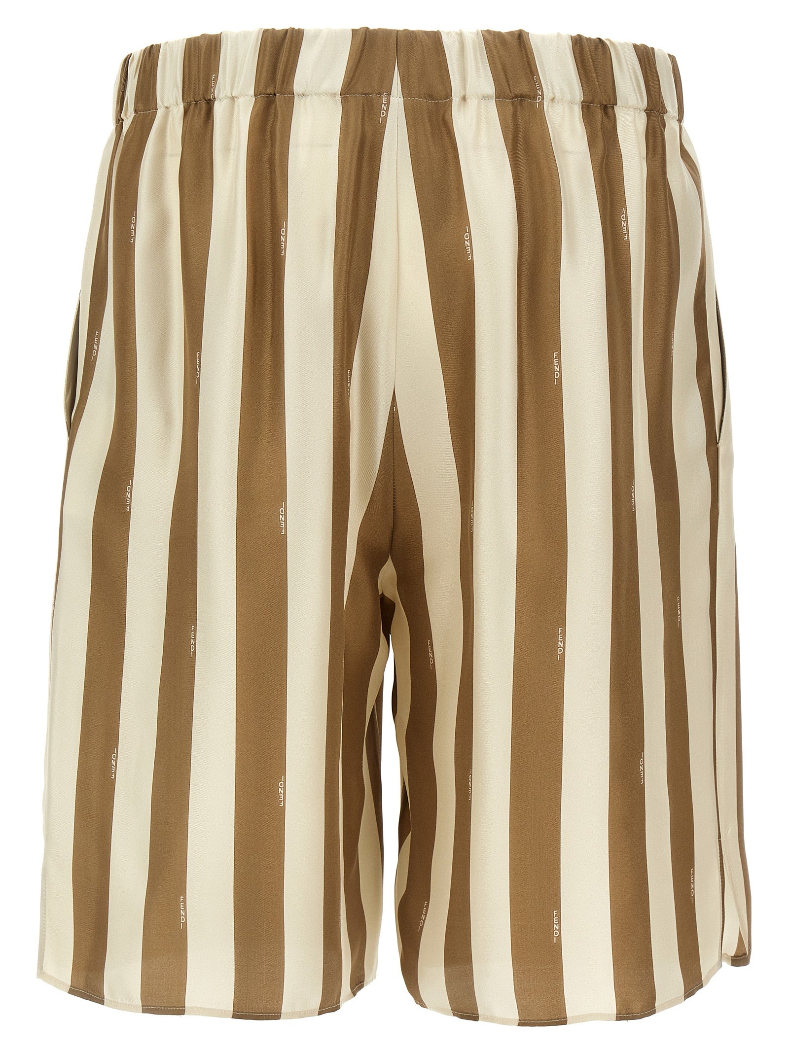 Fendi Beige Seiden-Bermuda-Shorts