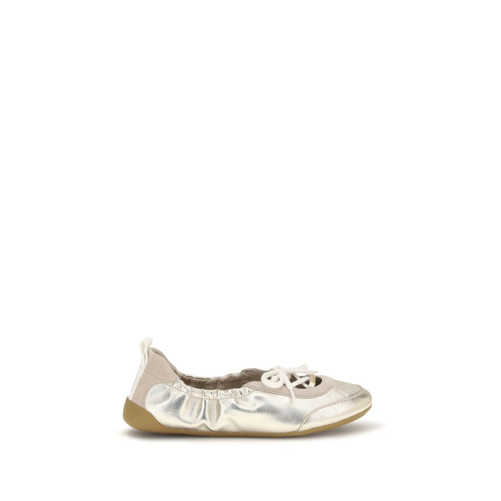 Chloé Bos Taurus Sneakers aus silbernem Kalbsleder