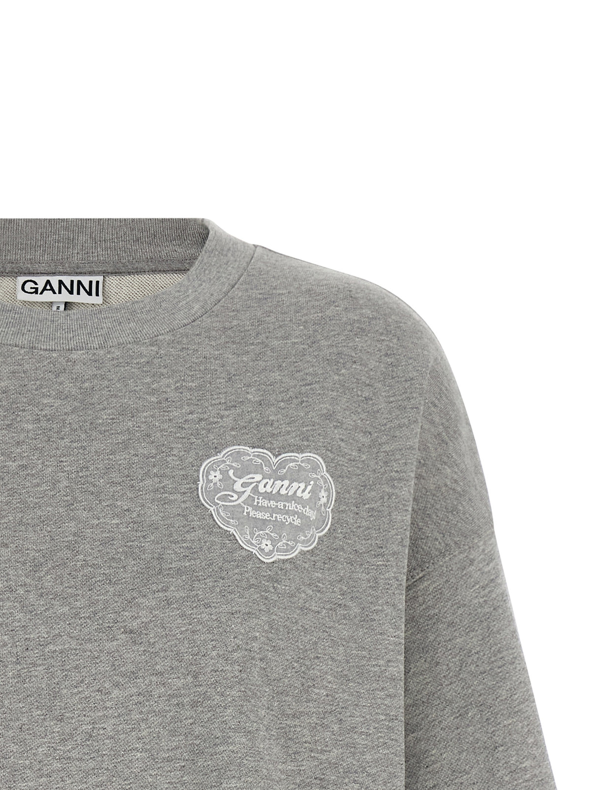Ganni Grauer Bio-Baumwoll-Sweatshirt