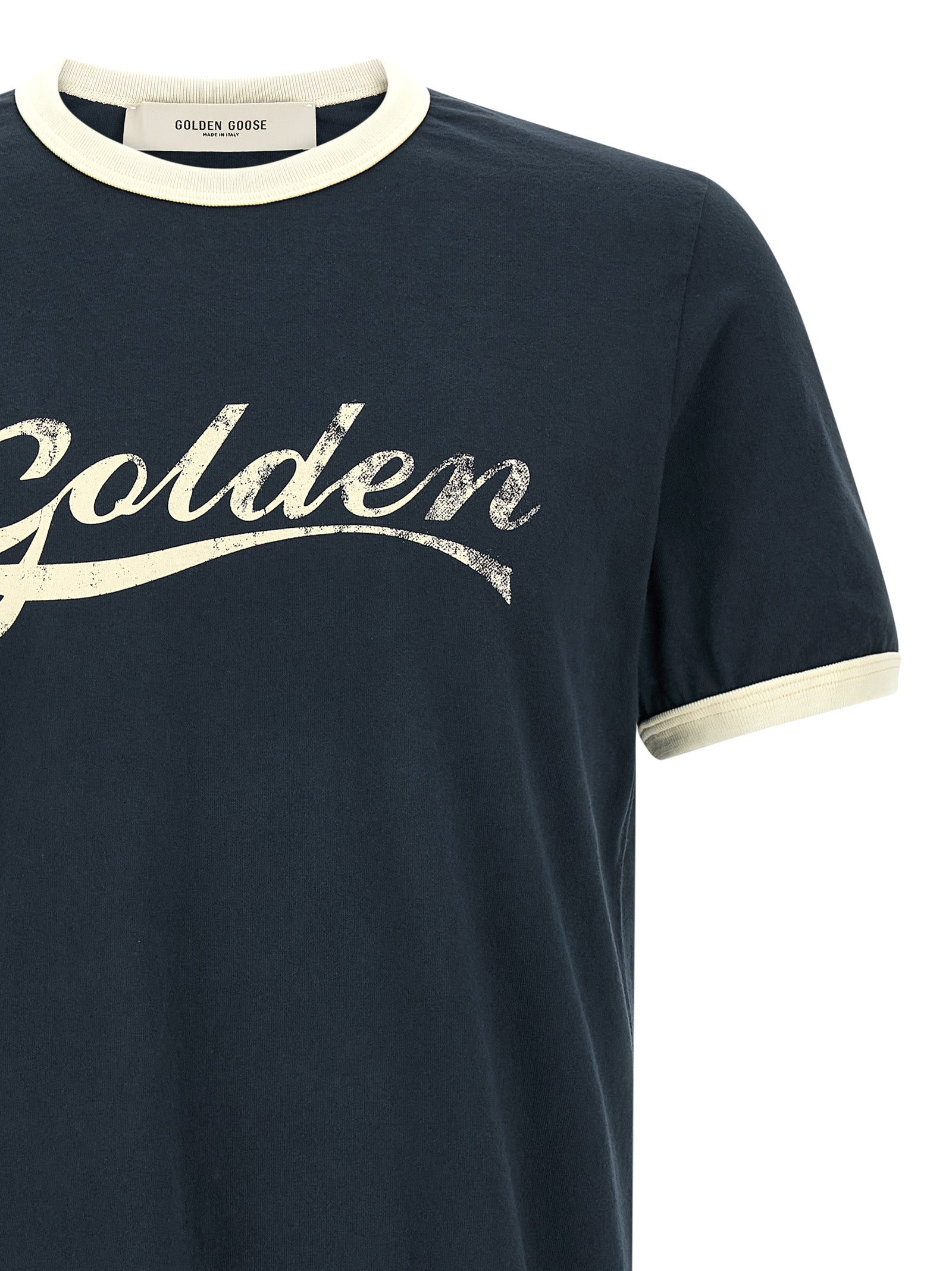 Golden Goose Blaues Baumwoll-T-Shirt