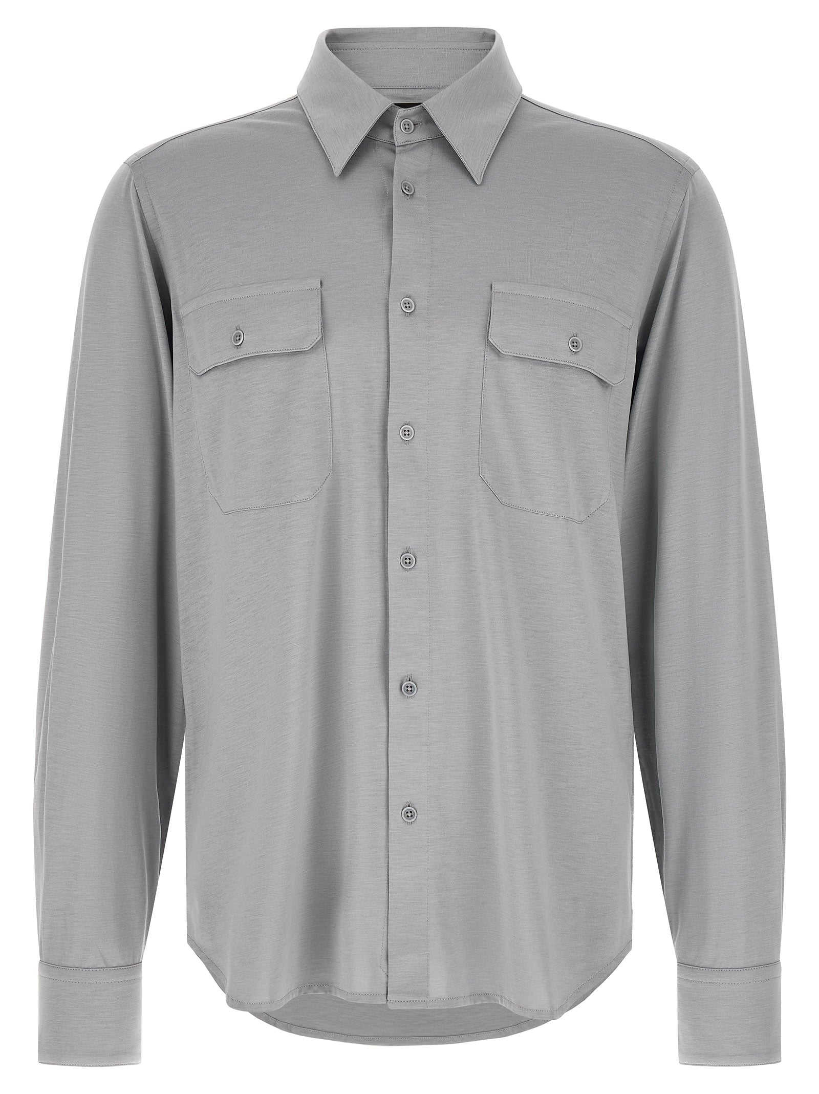 Tom Ford Graue Seidenbluse