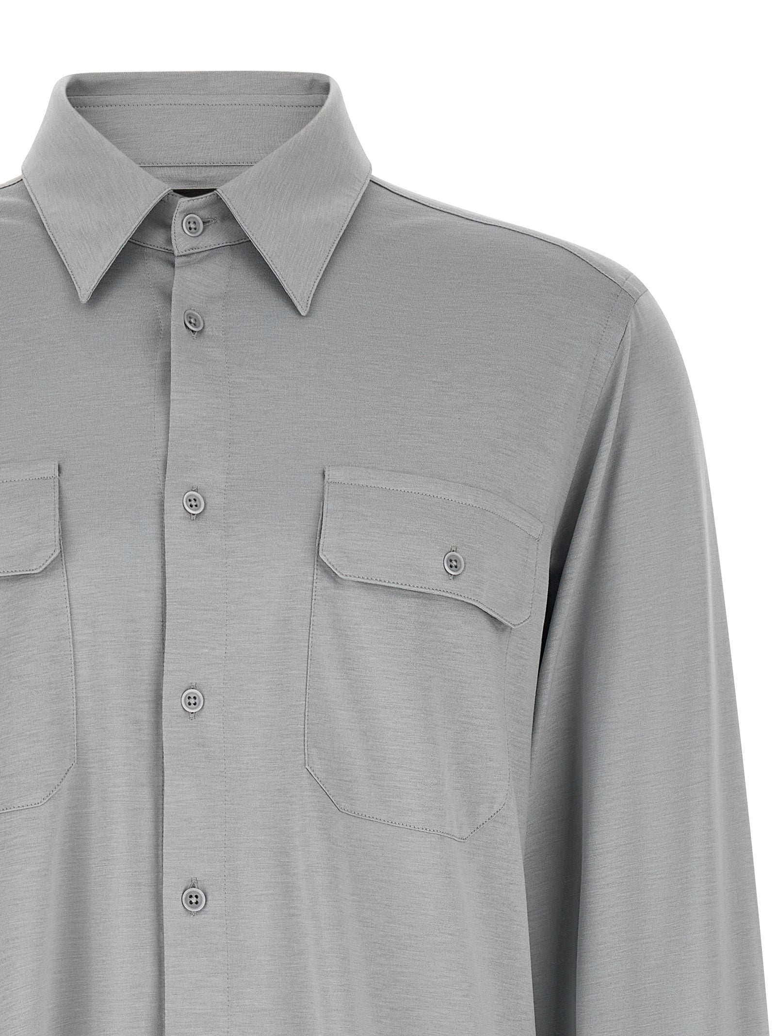 Tom Ford Graue Seidenbluse