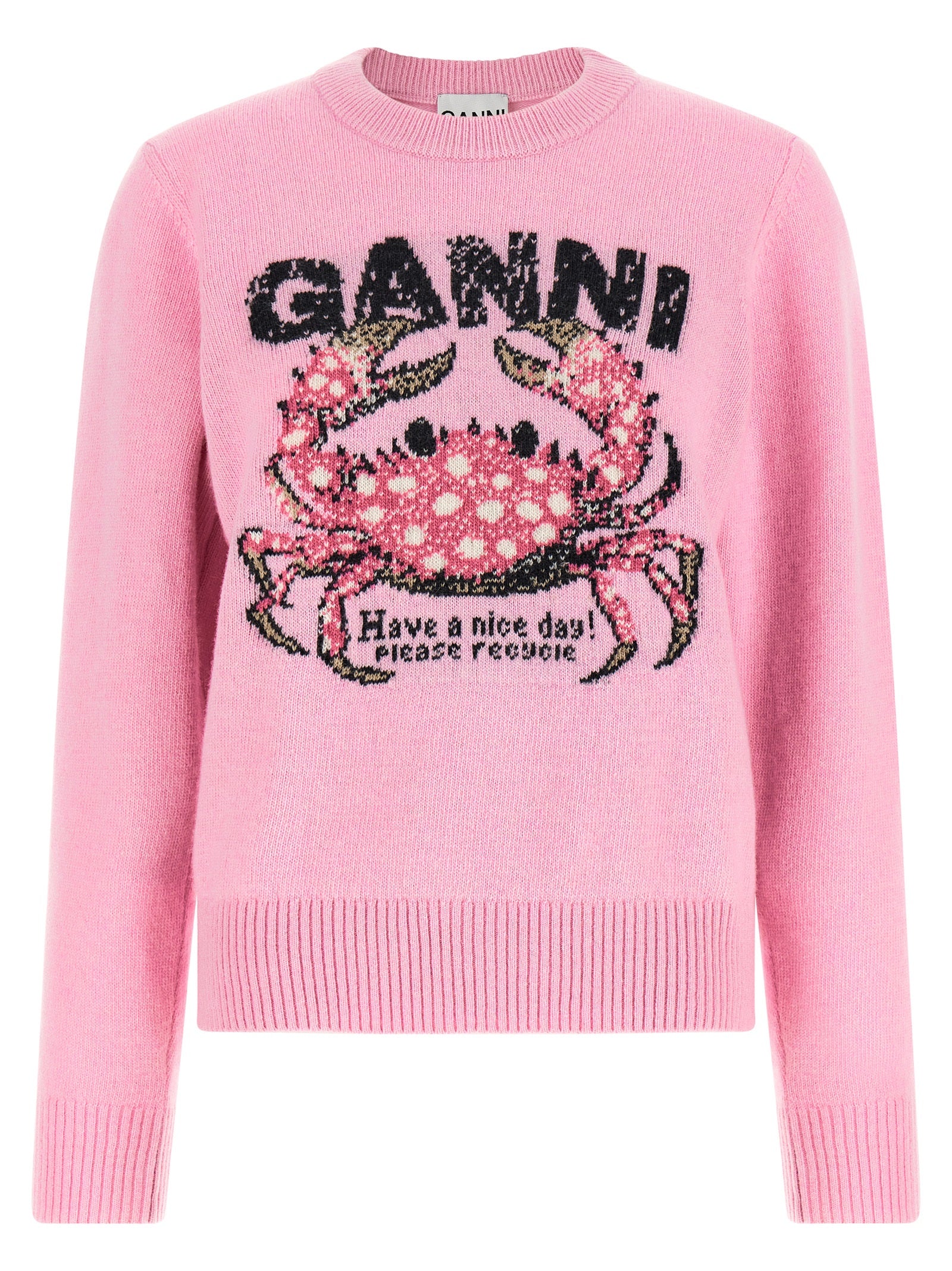 Ganni Mehrfarbige Wollstrickjacke