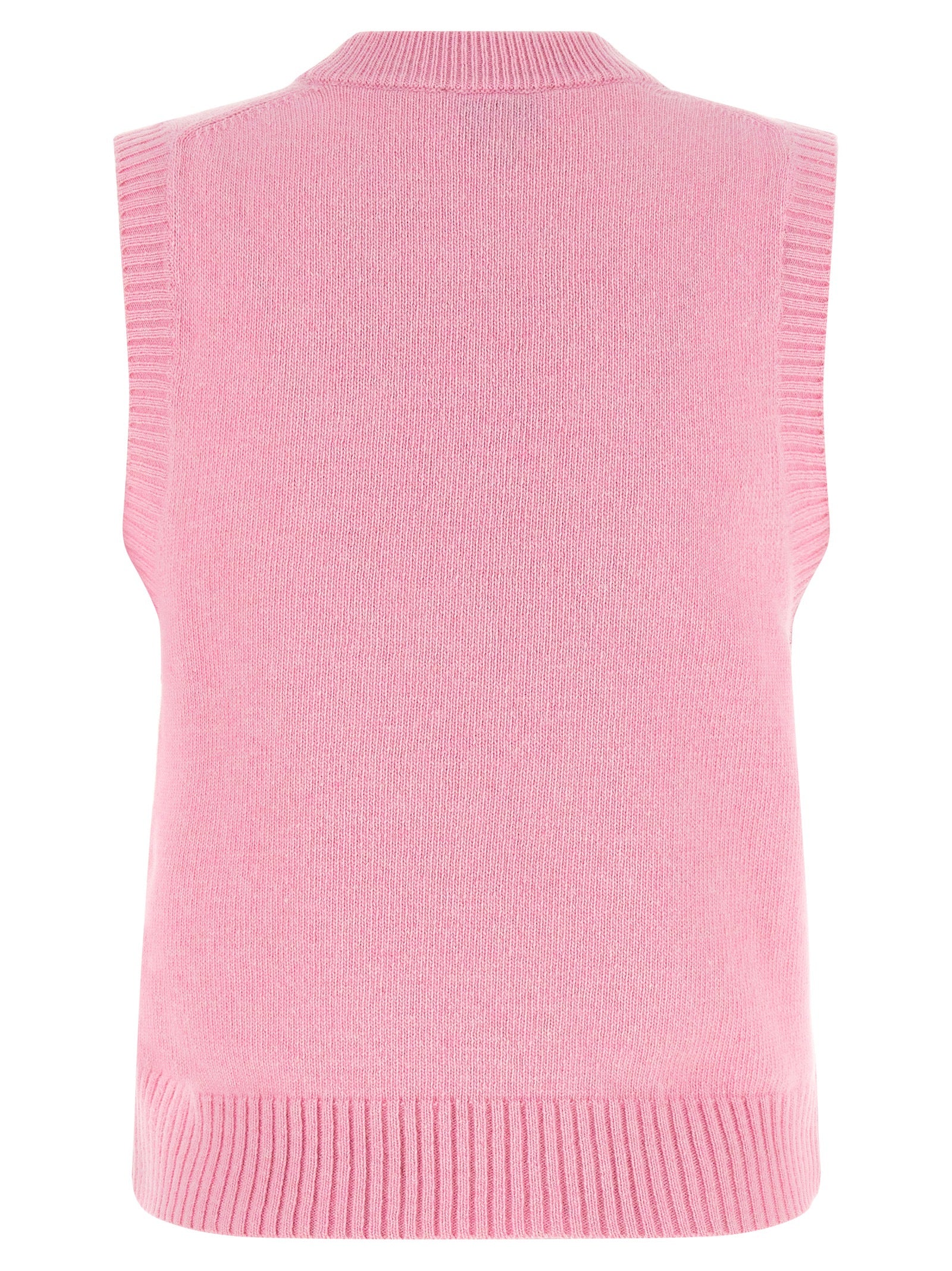 Ganni Ärmelloser Pullover aus mehrfarbiger Wolle