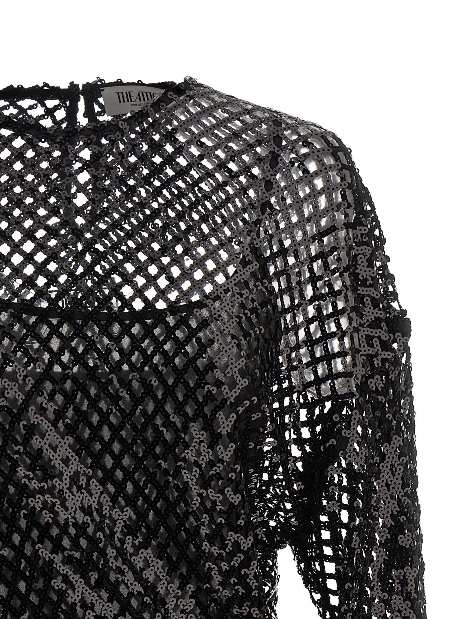The Attico Schwarzes Polyester-Kurzkleid