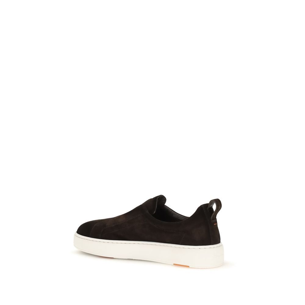 Santoni Braune Kalbsleder Bos Taurus Sneaker