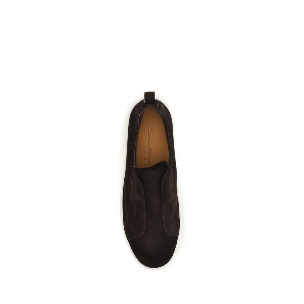 Santoni Braune Kalbsleder Bos Taurus Sneaker