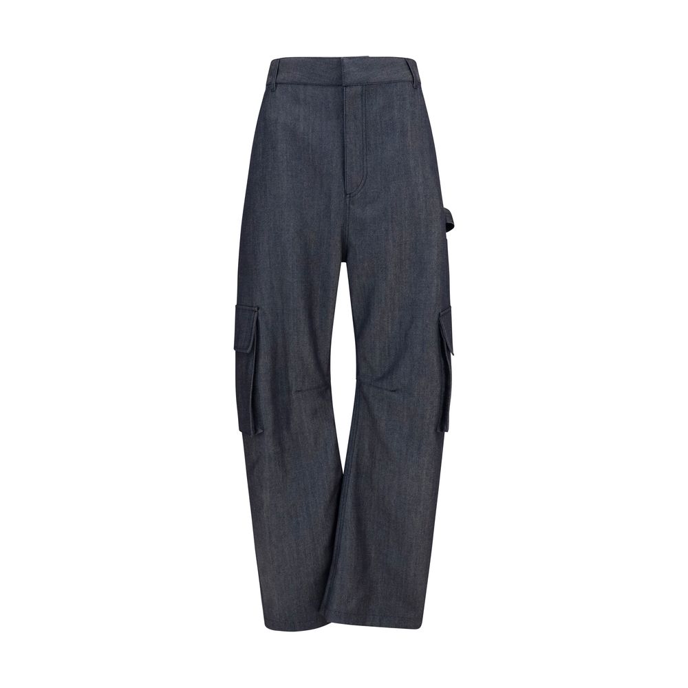 Balenciaga Blaue Oves Aries Cargo-Hose aus Wolle