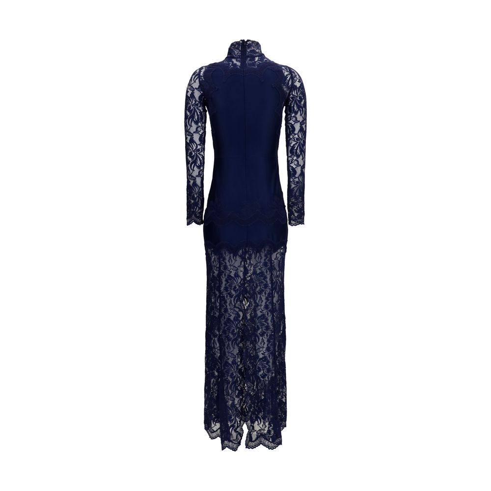 Rabanne Langes blaues Kleid aus Polyamid