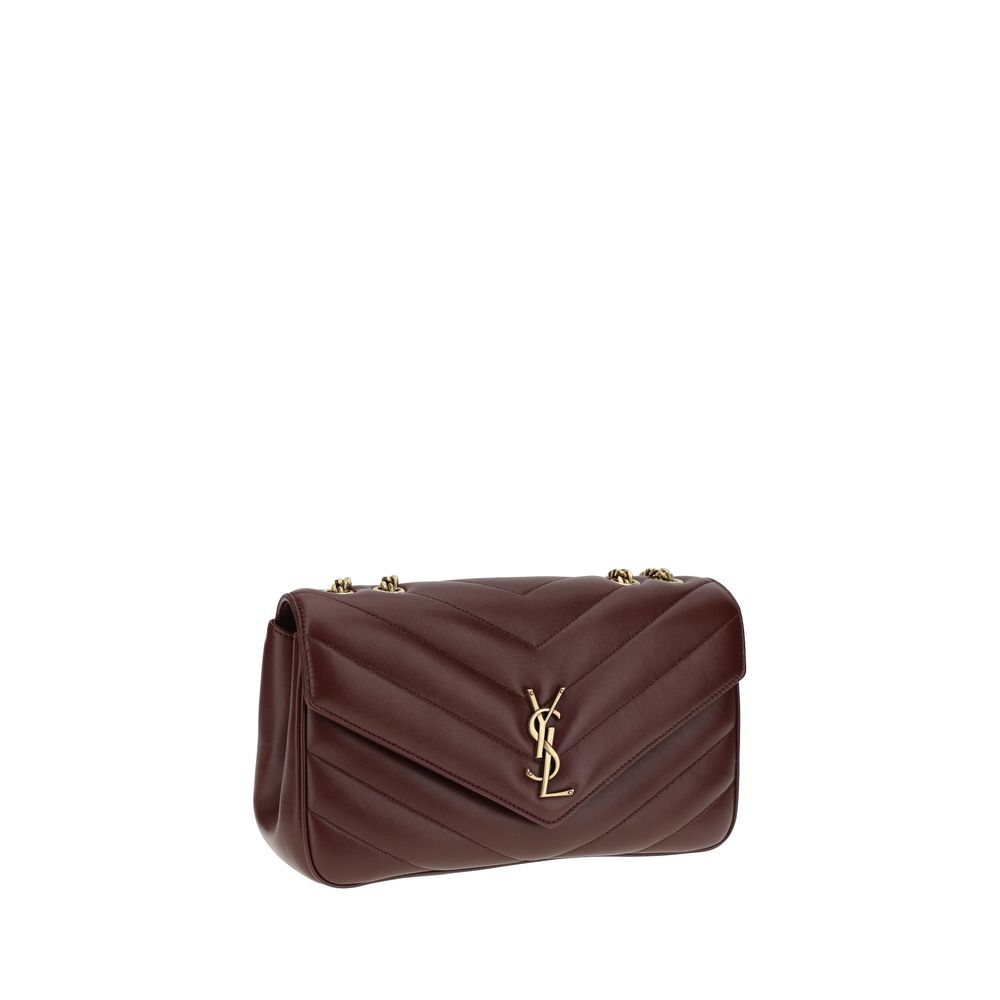 Saint Laurent Schultertasche aus bordeauxrotem Lammleder Ovis Aries Aries