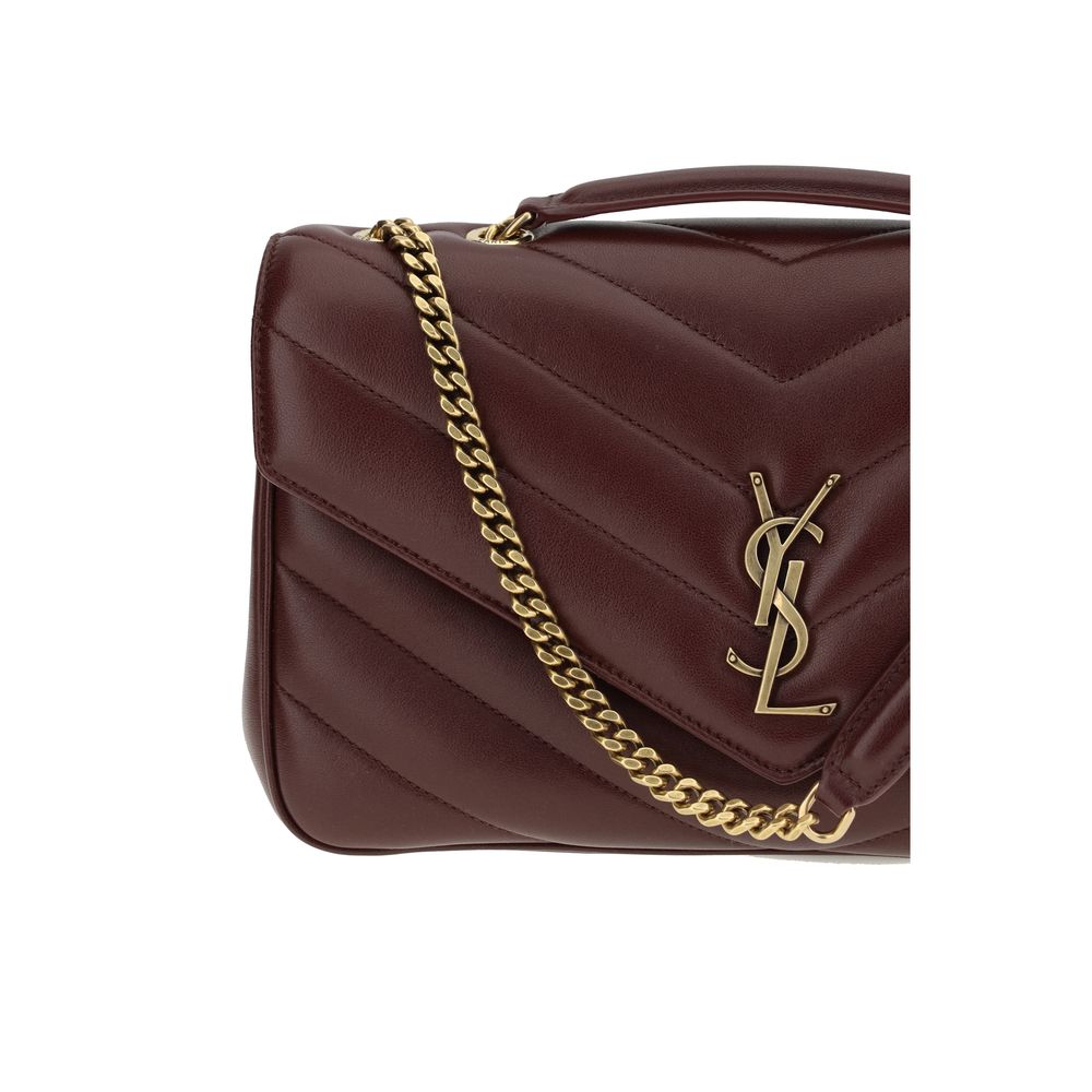 Saint Laurent Schultertasche aus bordeauxrotem Lammleder Ovis Aries Aries