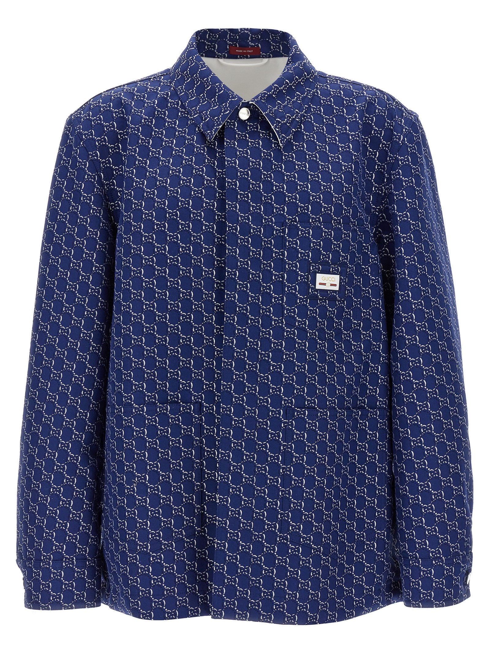 Gucci Blaue Bikerjacke aus Baumwolle