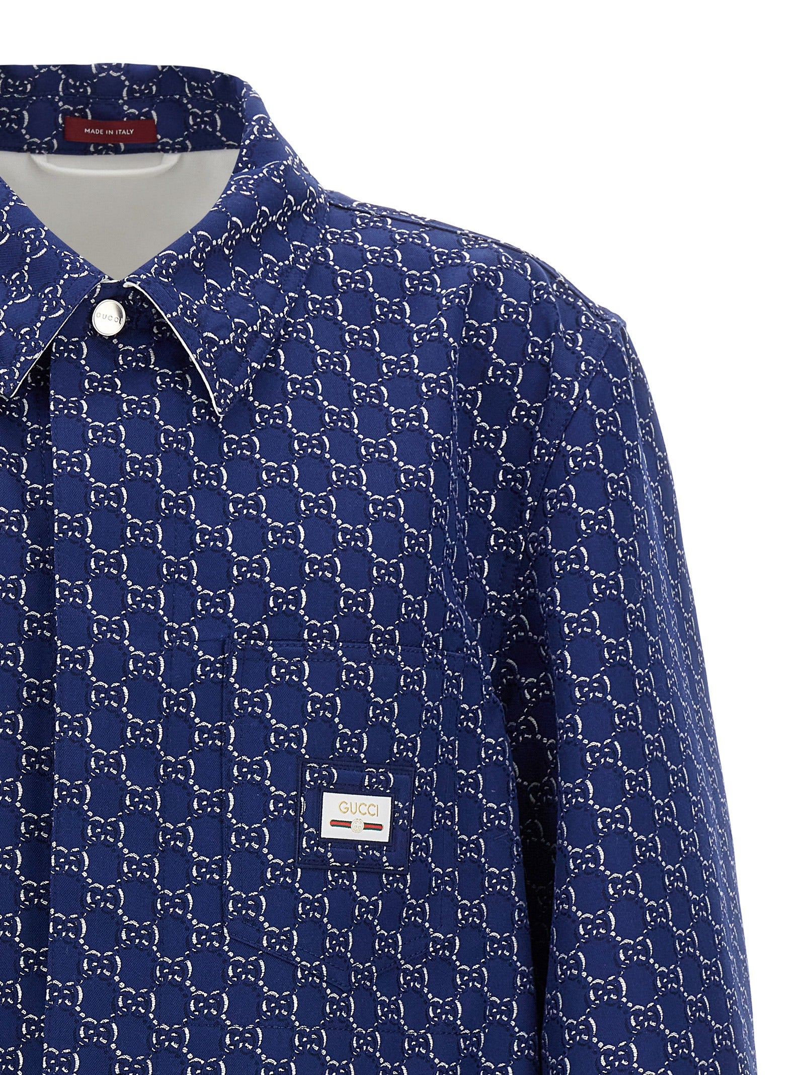 Gucci Blaue Bikerjacke aus Baumwolle