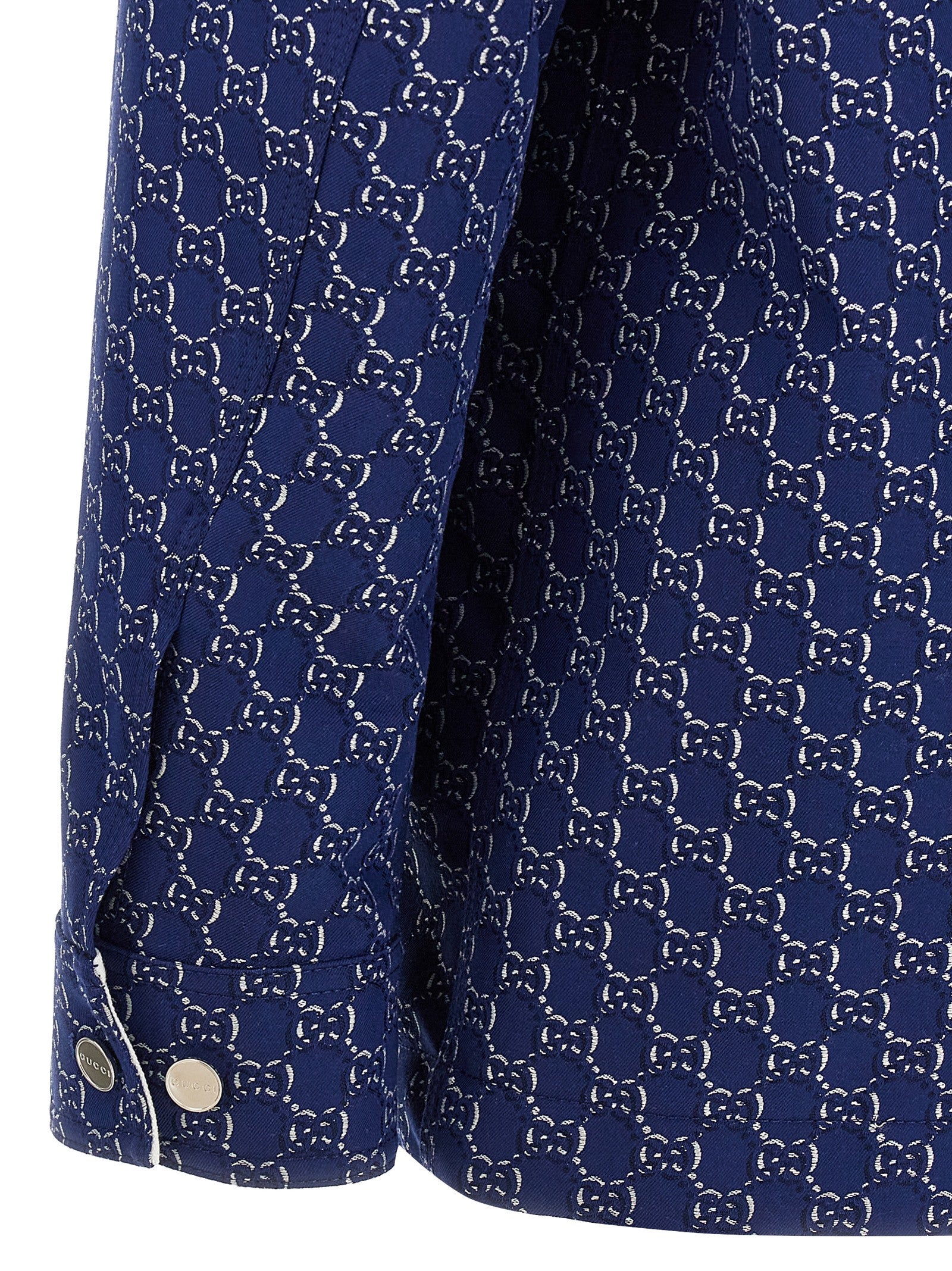 Gucci Blaue Bikerjacke aus Baumwolle