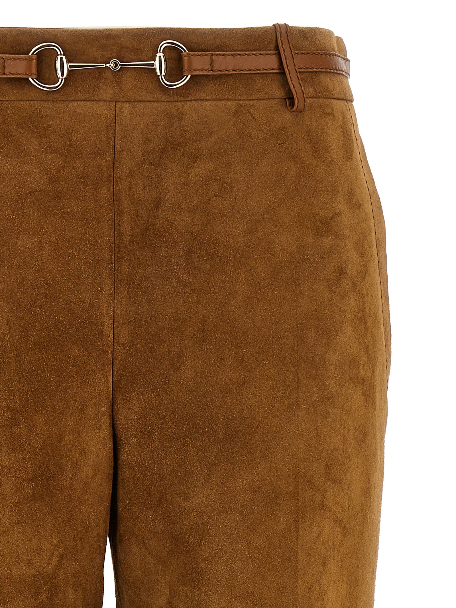 Gucci Braune Kalbslederhose