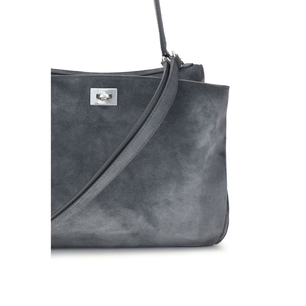 Balenciaga Graue Bos Taurus Kalbsleder Schultertasche