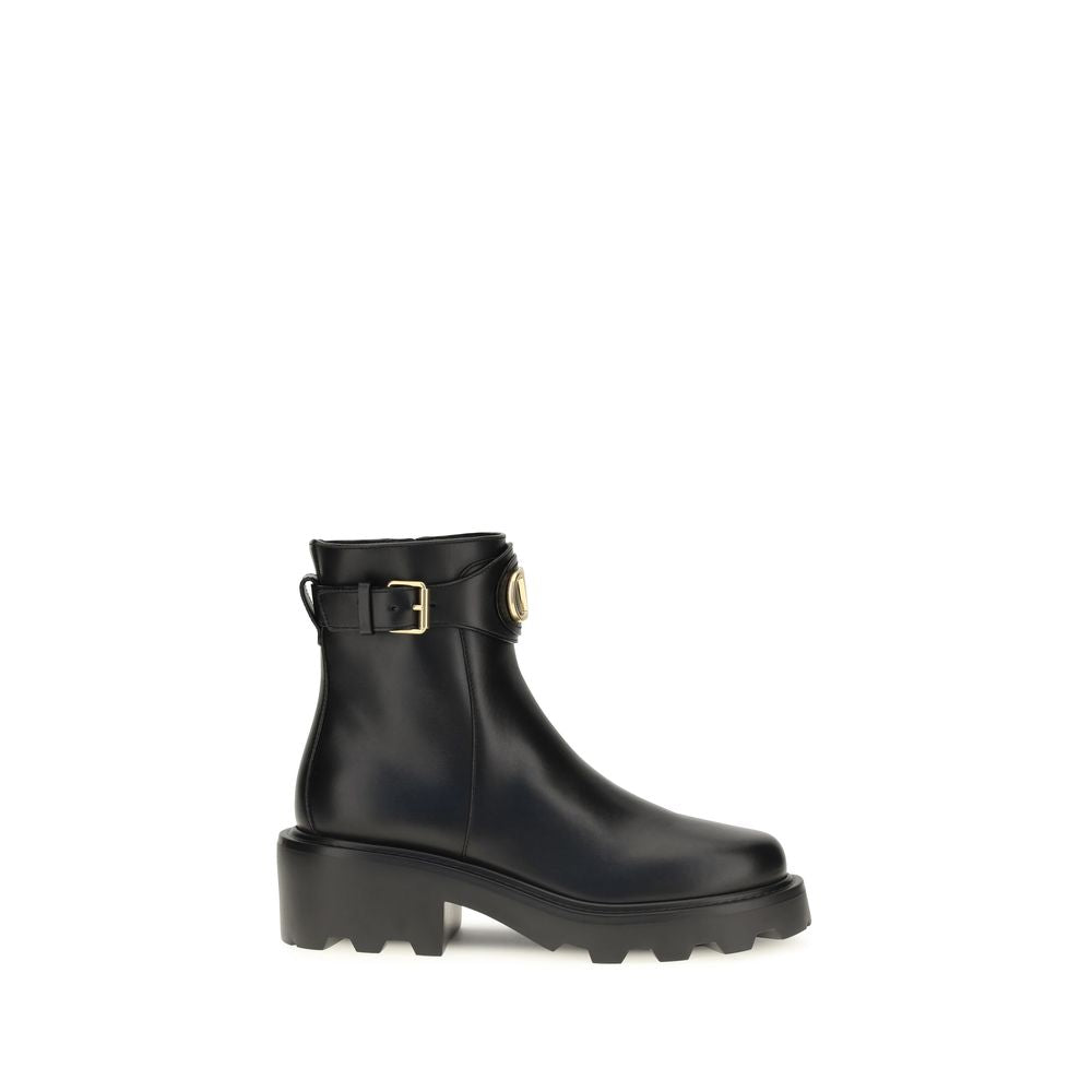 Valentino Garavani Schwarze Ankle Boots aus Kalbsleder Bos Taurus