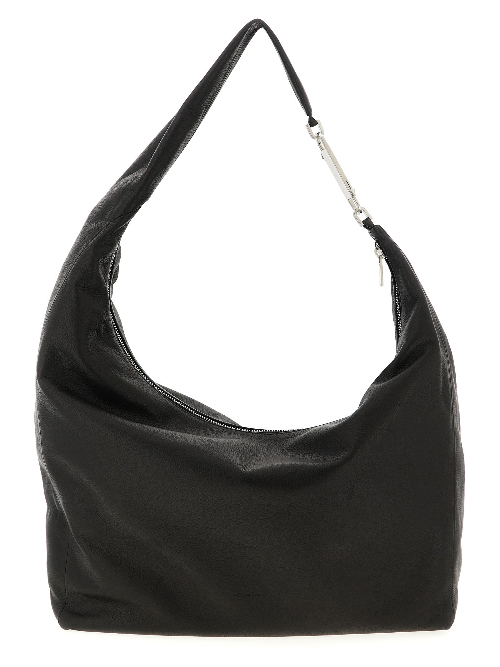 Rick Owens Schwarze Kalbsleder-Schultertasche