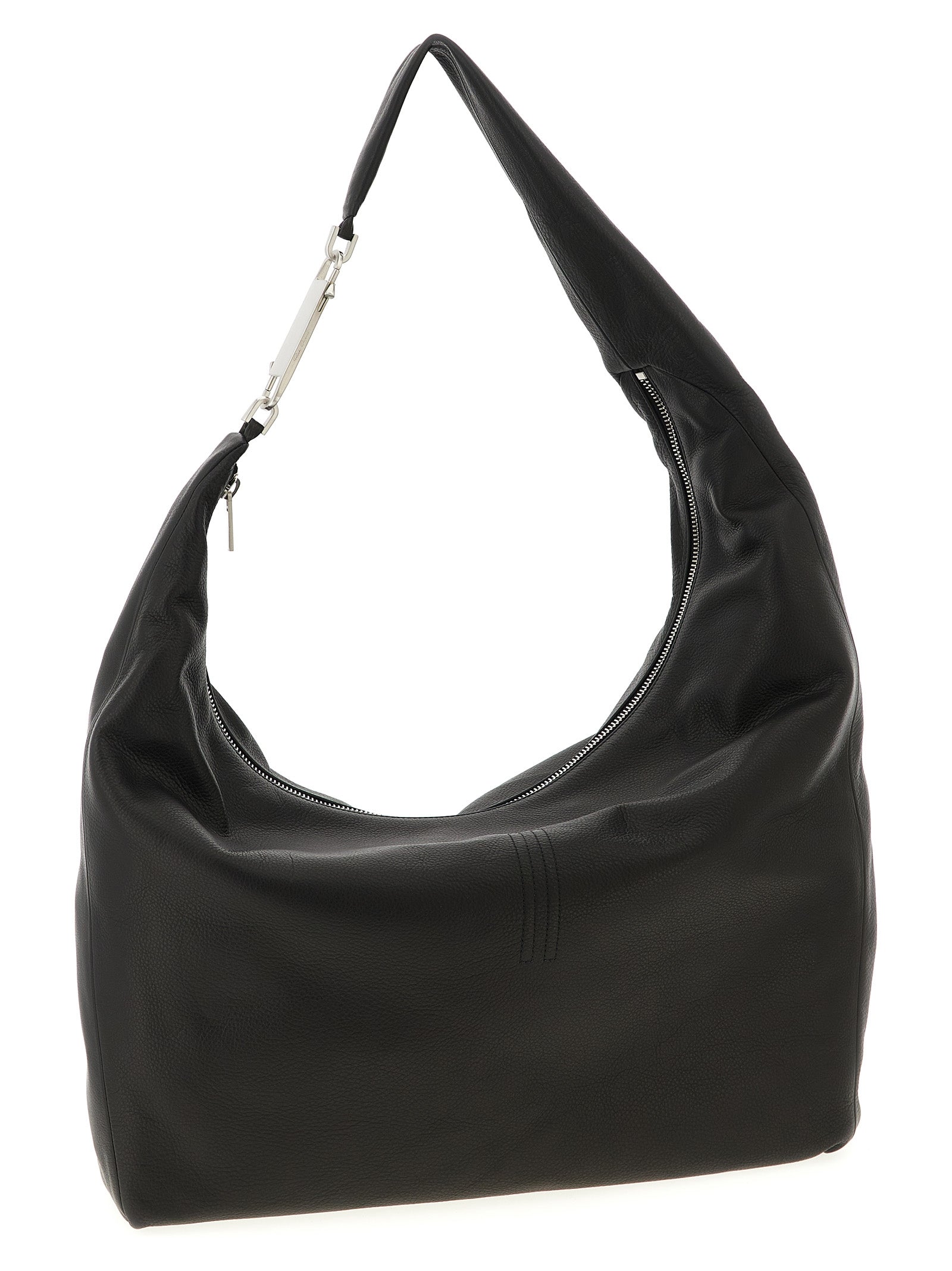 Rick Owens Schwarze Kalbsleder-Schultertasche