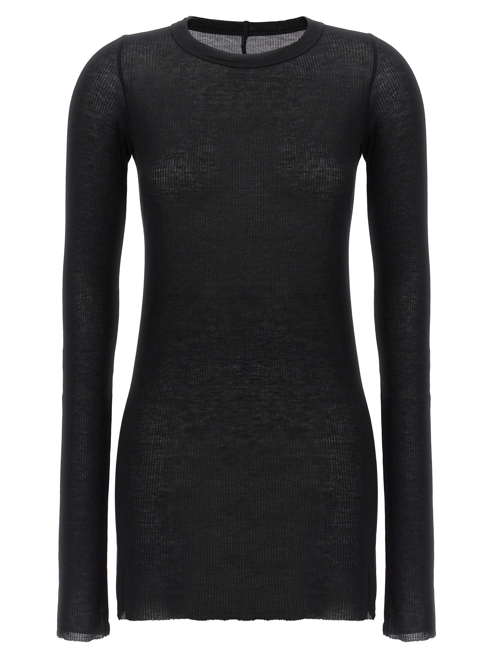 Rick Owens Schwarzes Langarmshirt aus Viskose