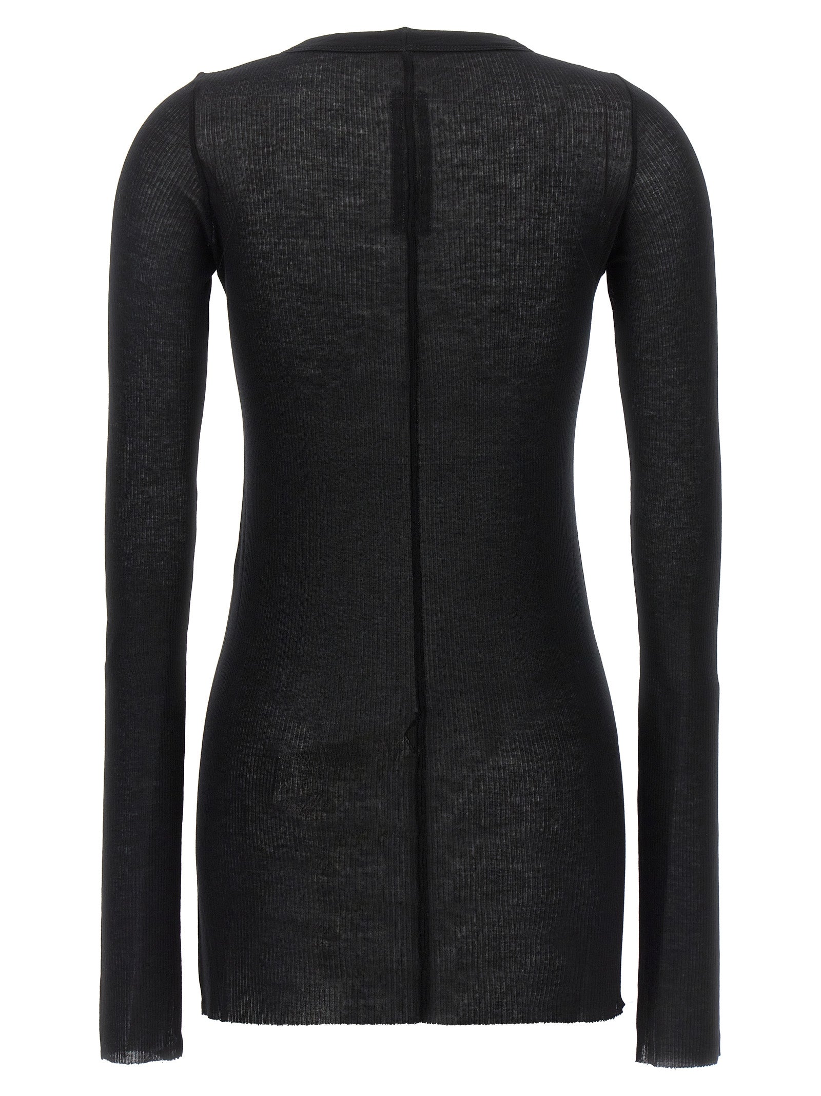 Rick Owens Schwarzes Langarmshirt aus Viskose