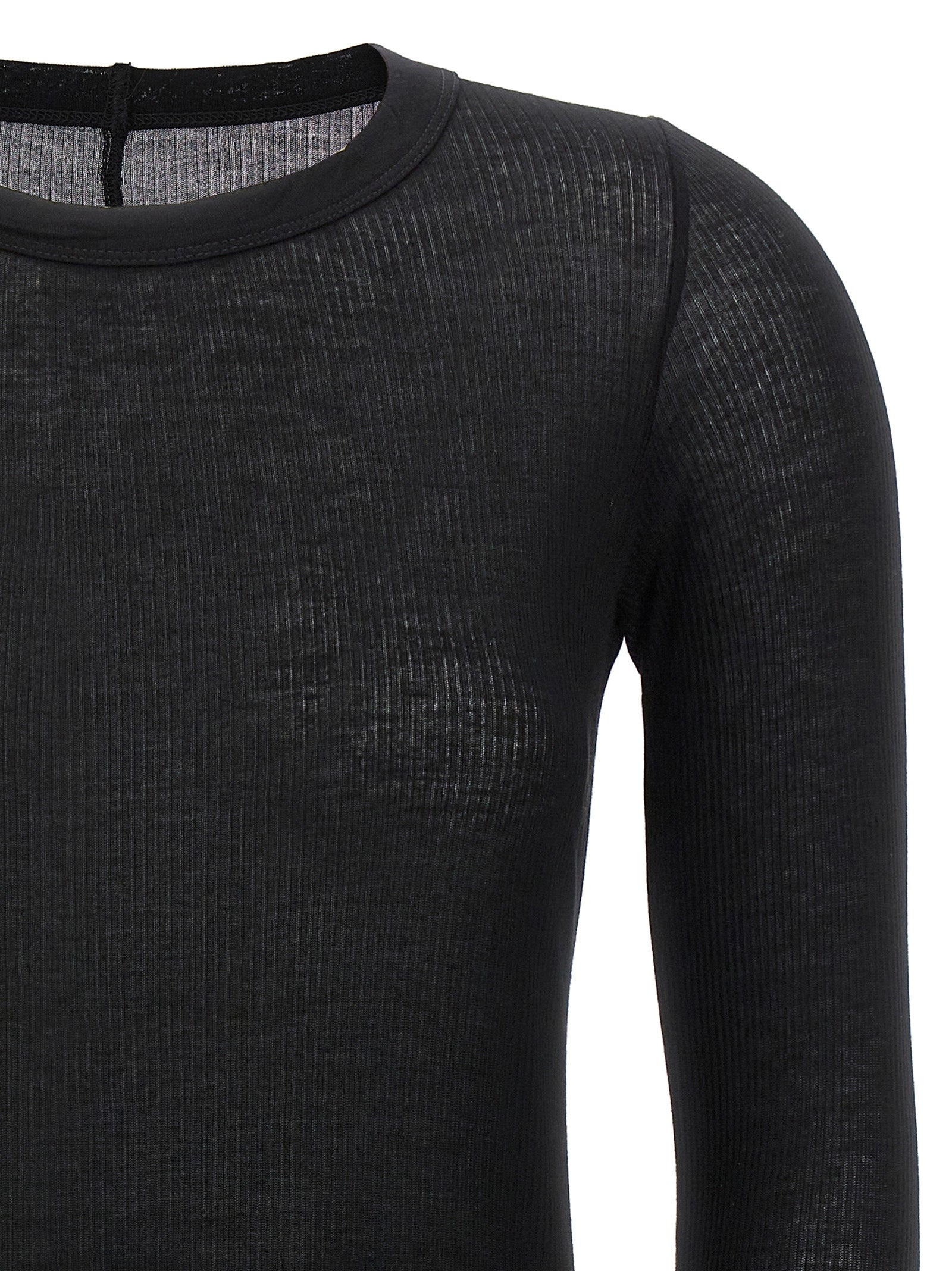 Rick Owens Schwarzes Langarmshirt aus Viskose