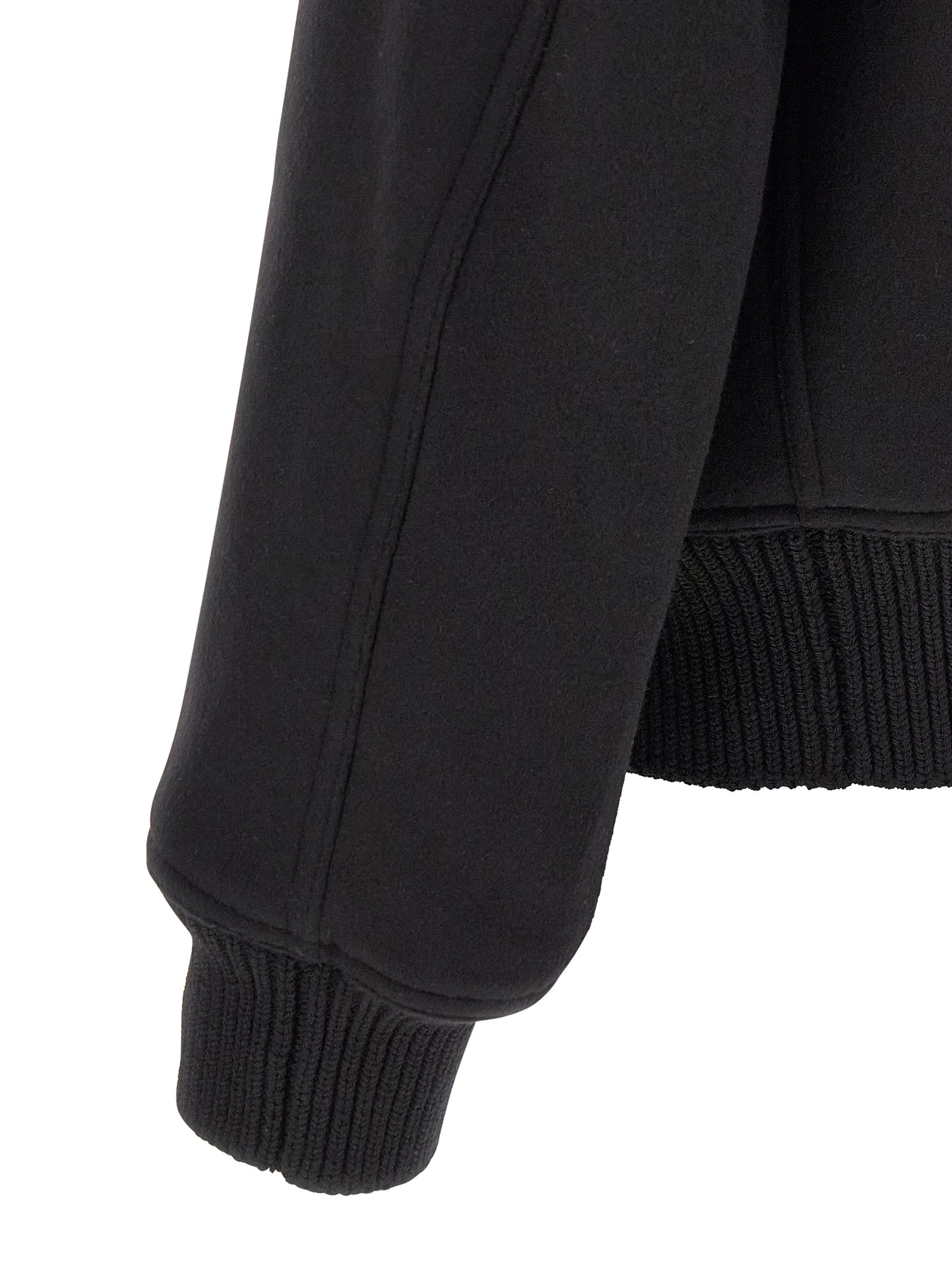 Rick Owens Schwarzer Bomber aus reiner Schurwolle