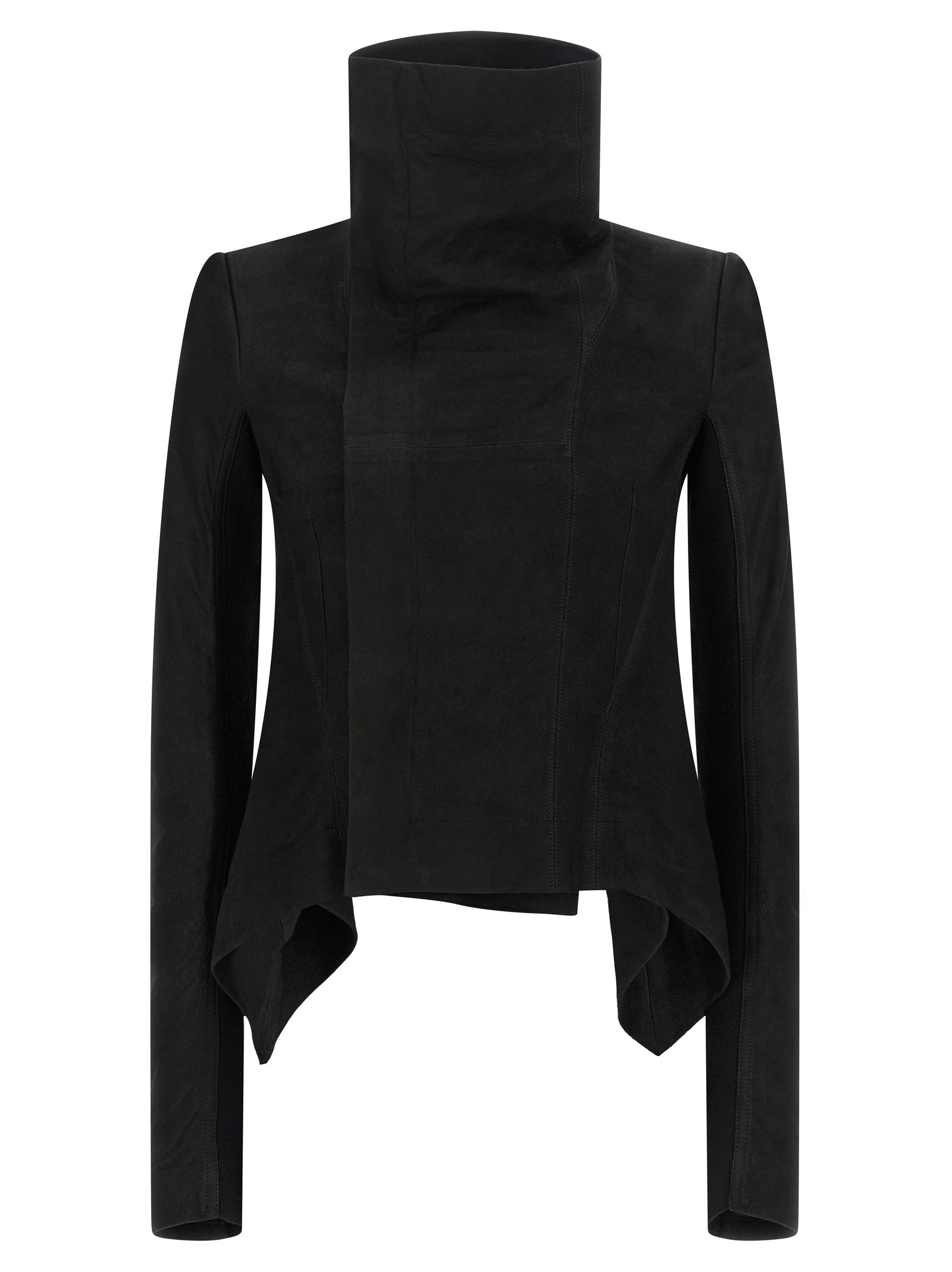 Rick Owens Schwarze Lammlederjacke