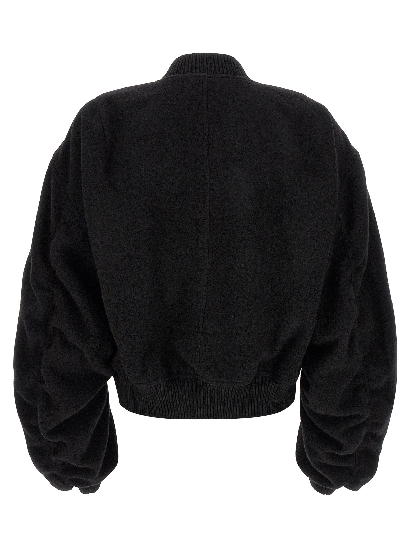 Rick Owens Schwarzer Bomber aus reiner Schurwolle