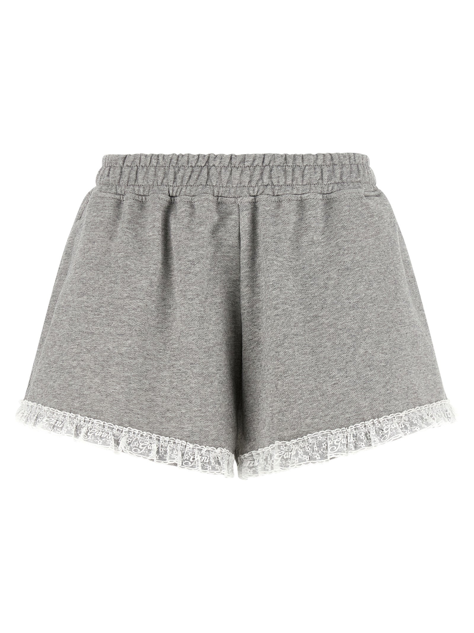 Ganni Graue Bio-Baumwoll-Bermudashorts