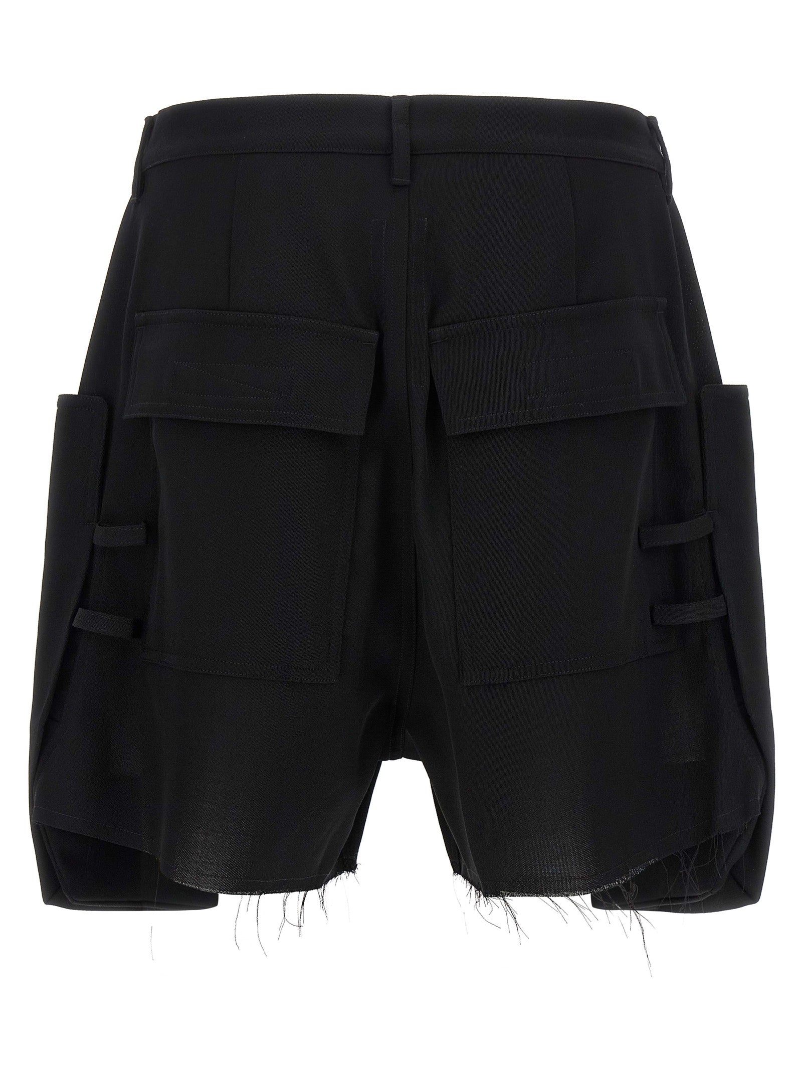 Rick Owens Schwarze Woll-Bermudashorts