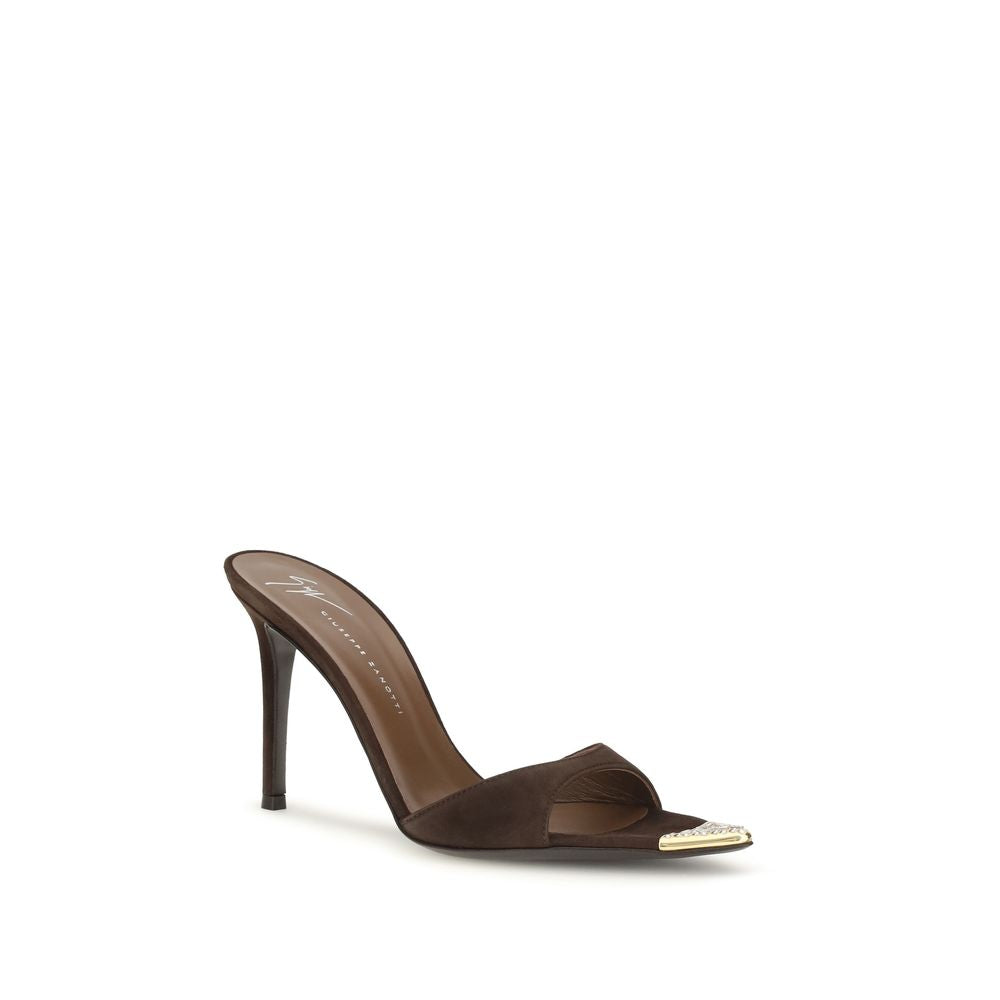 Giuseppe Zanotti Braune Kalbsleder Bos Taurus Stiletto-Sandalen