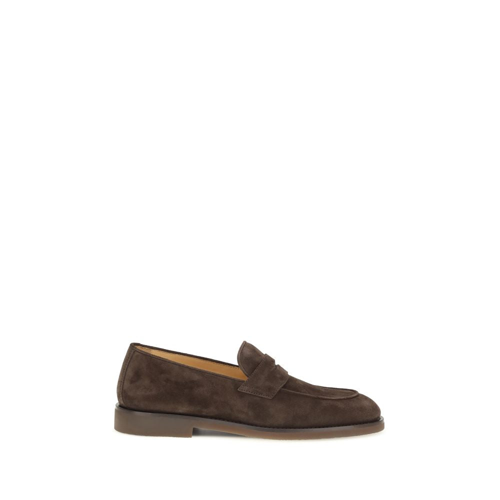 Brunello Cucinelli Braune Kalbsleder Bos Taurus Loafer zum Hineinschlüpfen