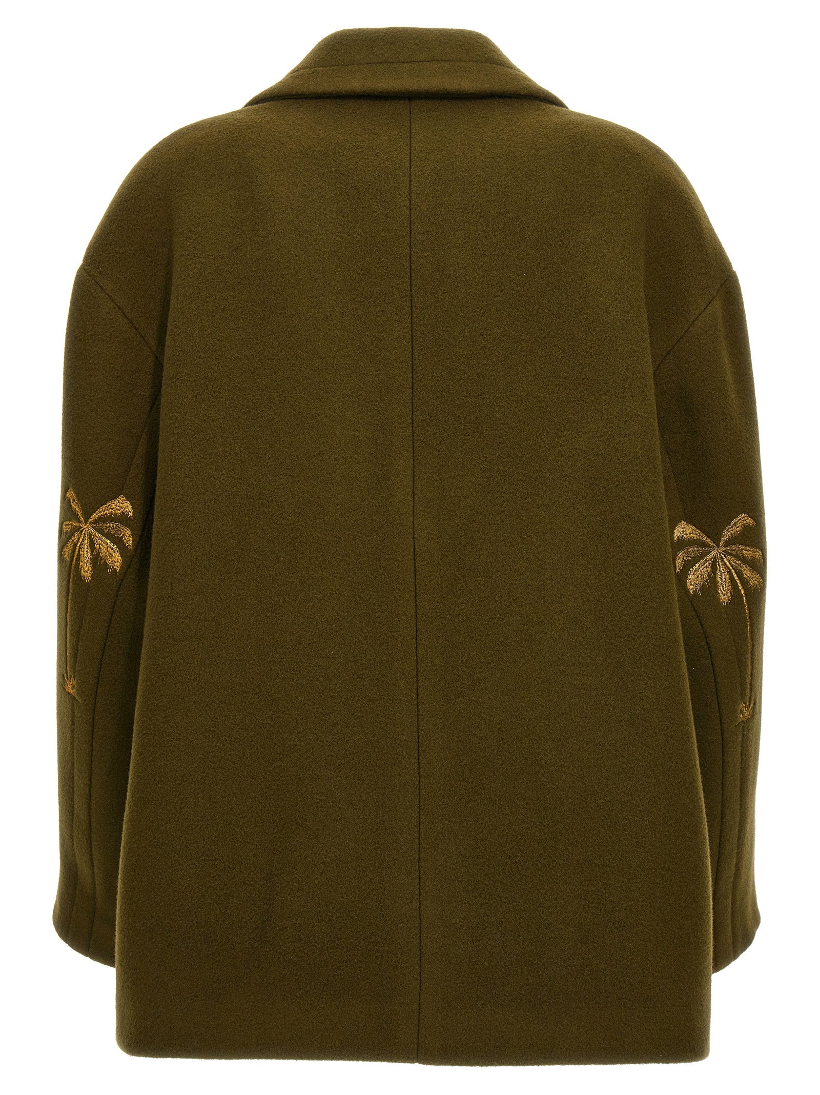 Palm Angels Zweifarbiger Mantel aus Schurwolle