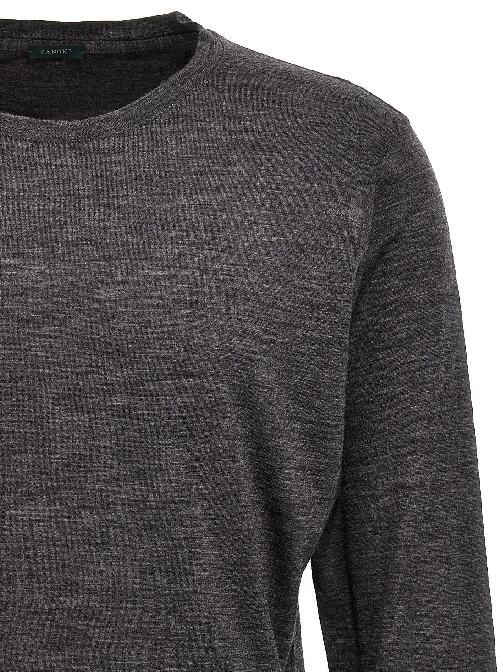 ZANONE Grauer Cardigan aus reiner Schurwolle
