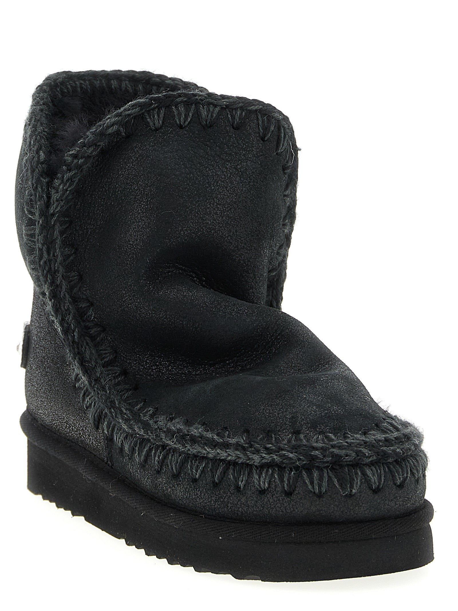 Mou Schwarze Stiefeletten aus Lammleder