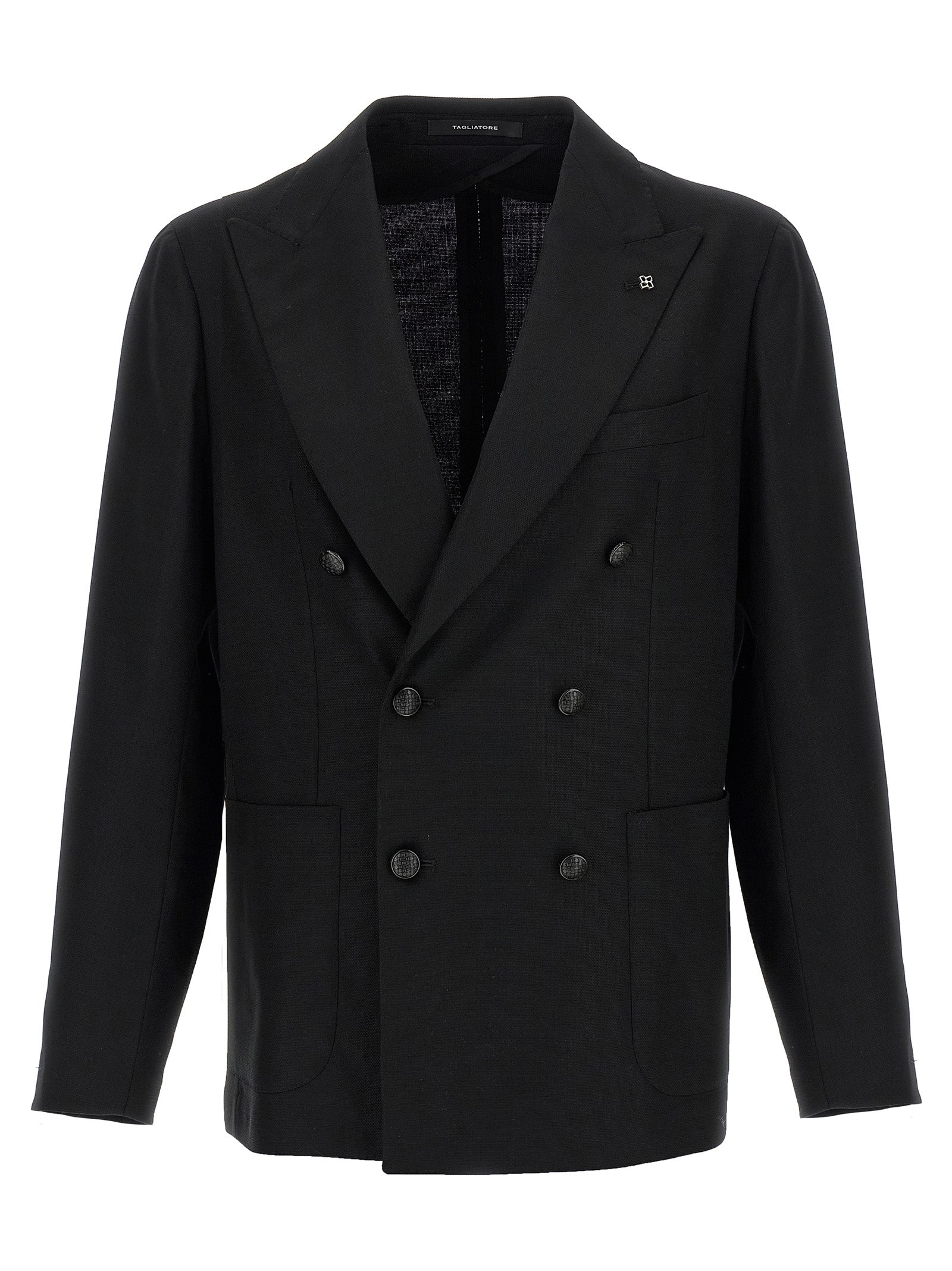 Tagliatore Schwarzer Blazer aus reiner Schurwolle