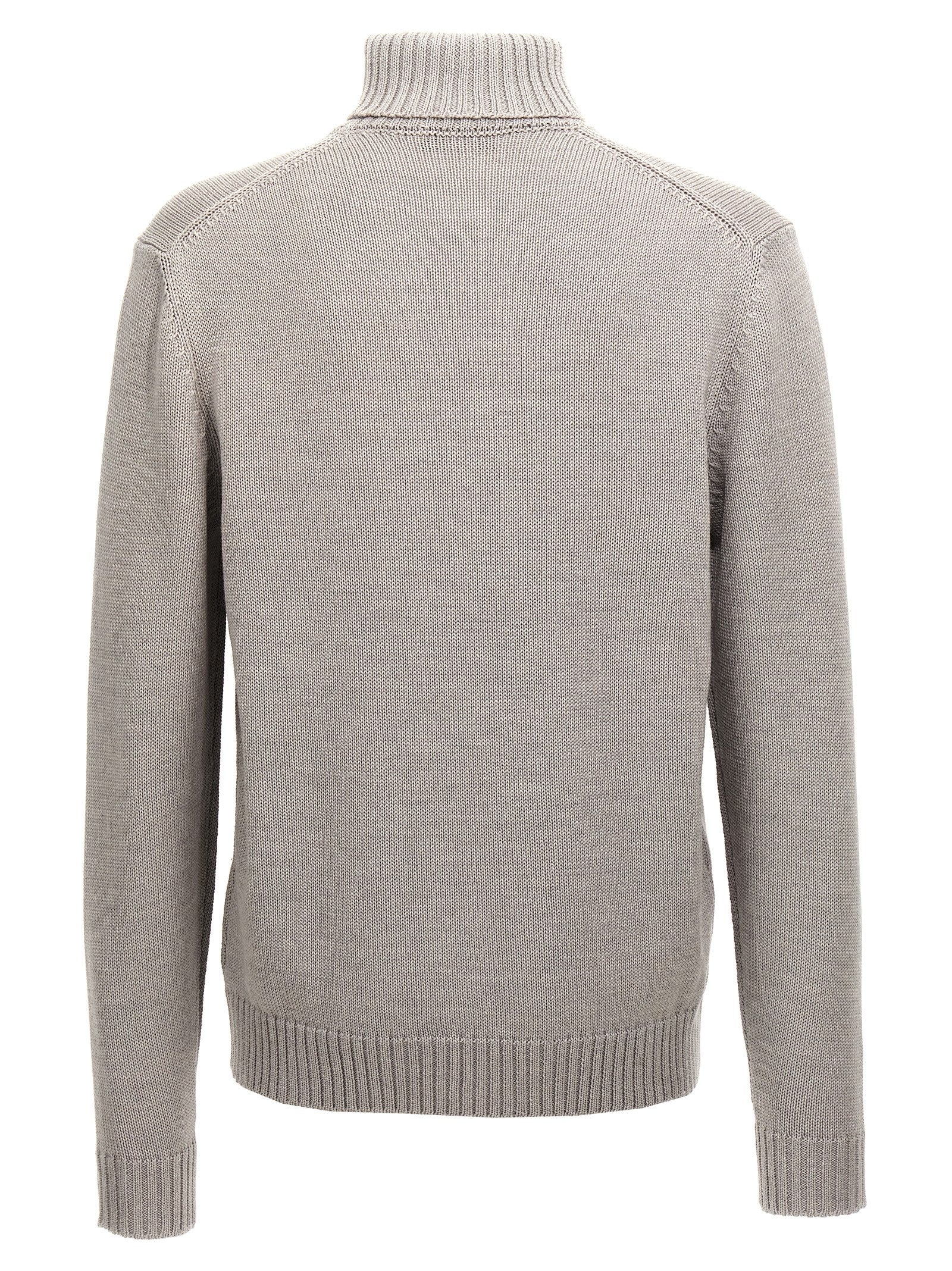 ZANONE Grauer Cardigan aus reiner Schurwolle