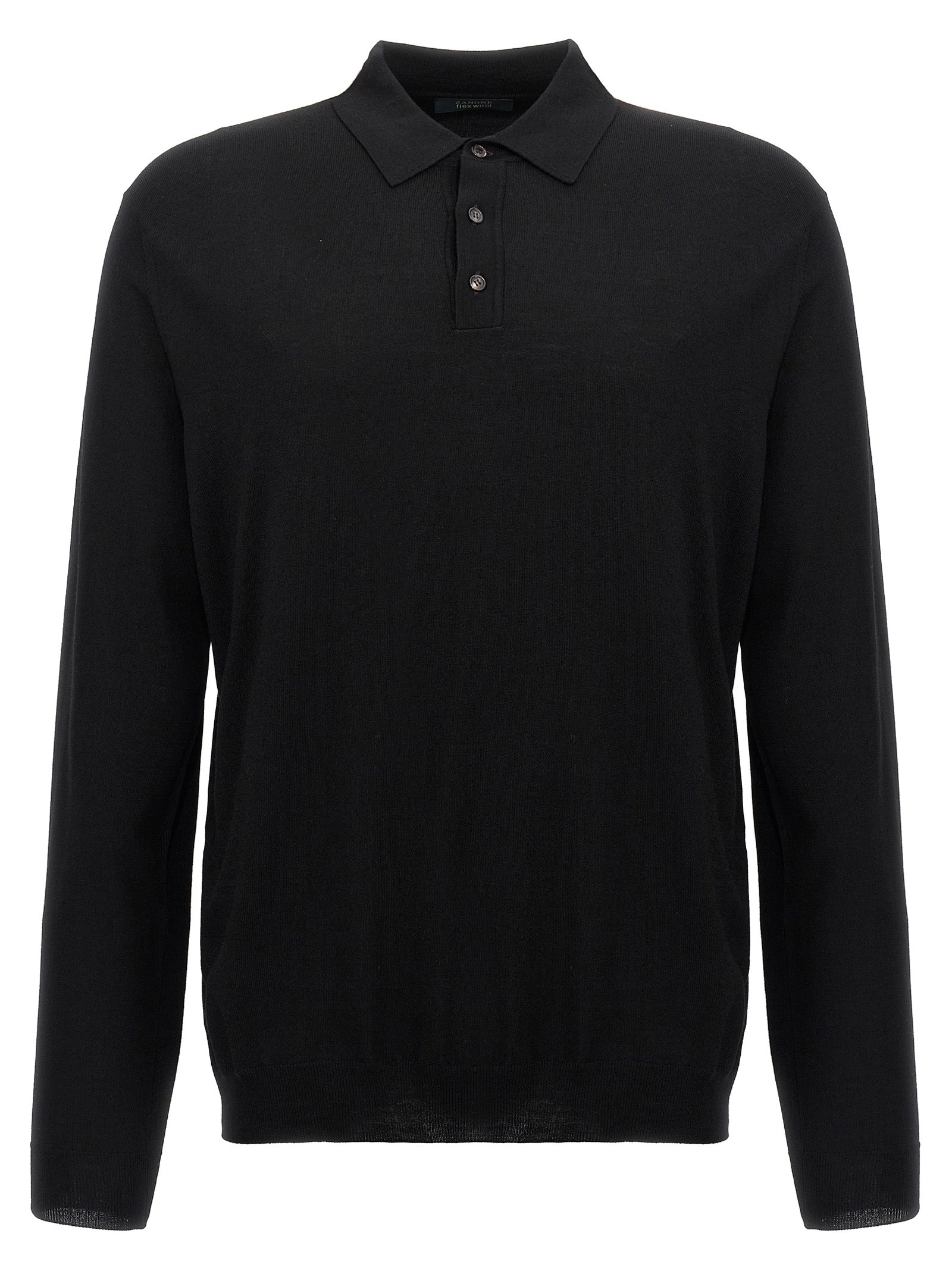 ZANONE Schwarzes Poloshirt aus reiner Schurwolle