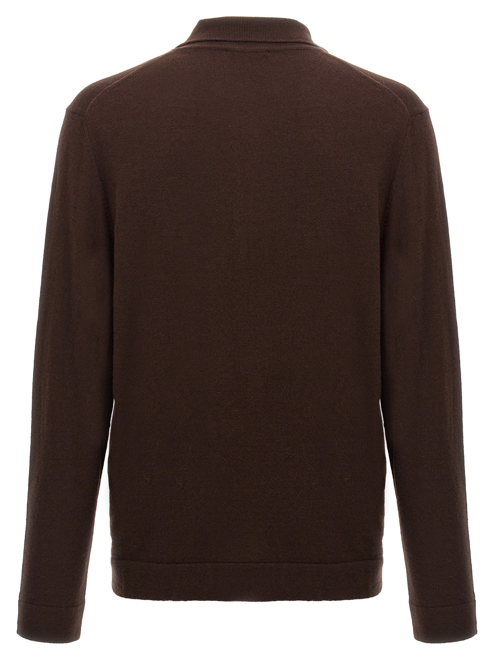 ZANONE Braunes Poloshirt aus reiner Schurwolle