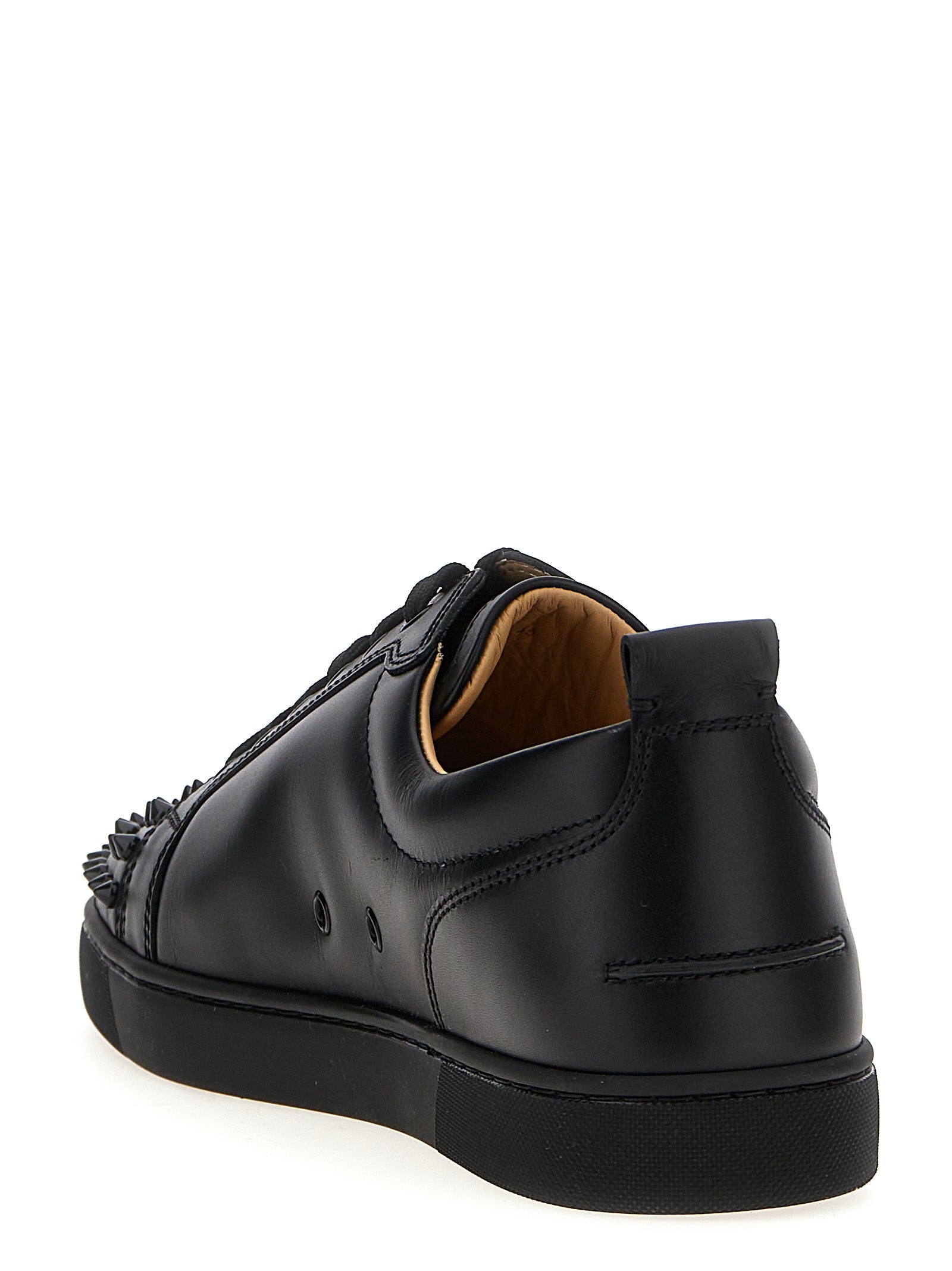 Christian Louboutin Schwarze Kalbsleder Low-Top-Sneaker