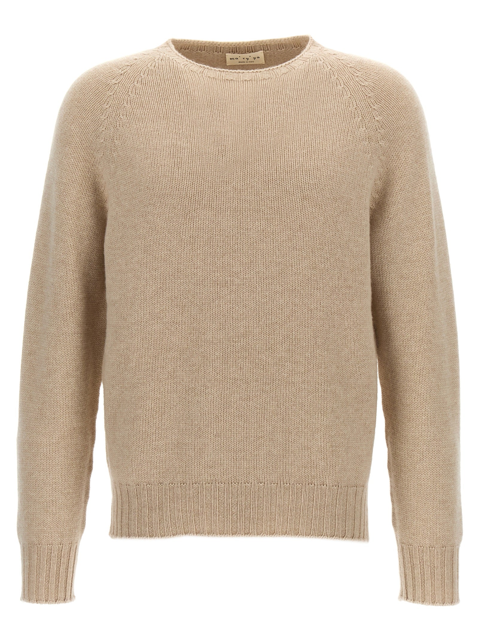 MA'RY'YA Beige Wollstrickjacke