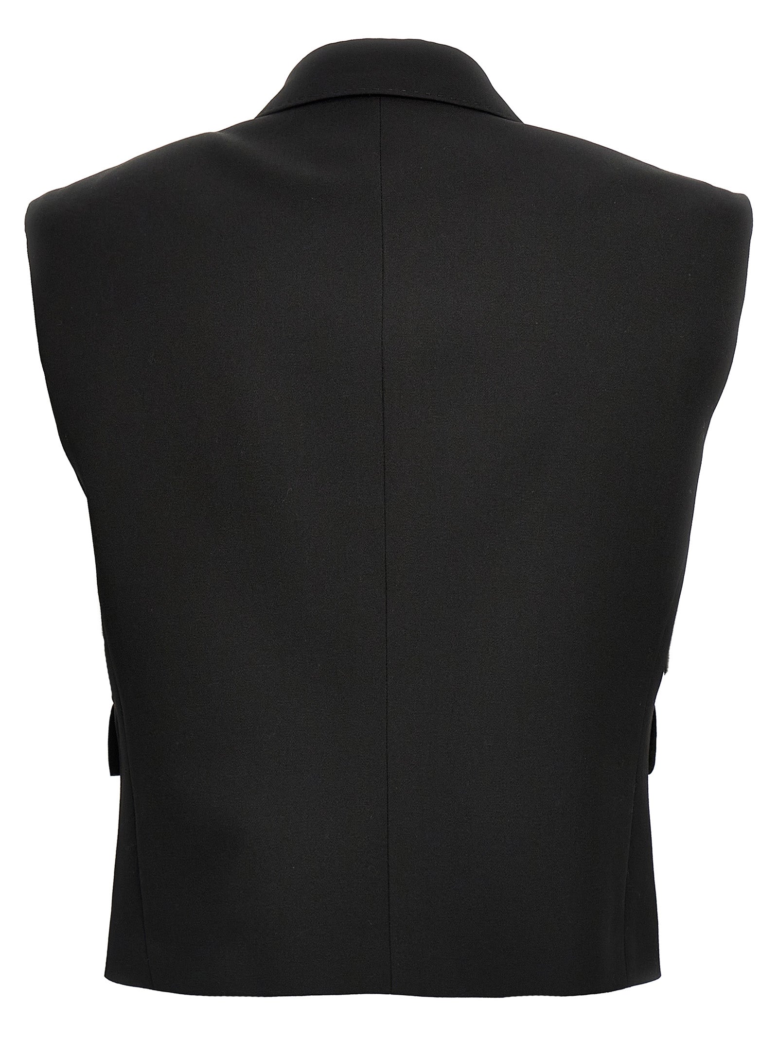 Dolce & Gabbana Schwarze ärmellose Seidenjacke