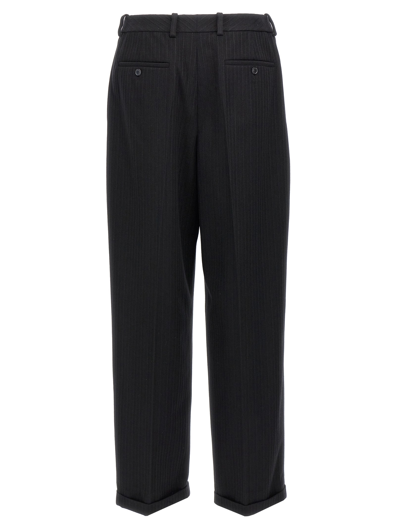 Saint Laurent Schwarze Wollhose