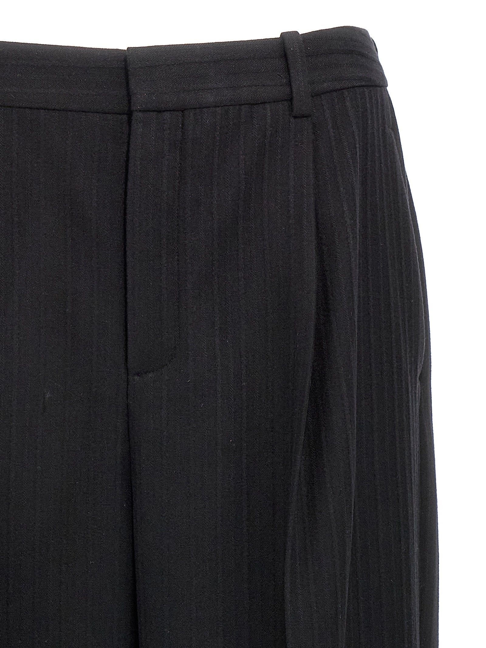 Saint Laurent Schwarze Wollhose